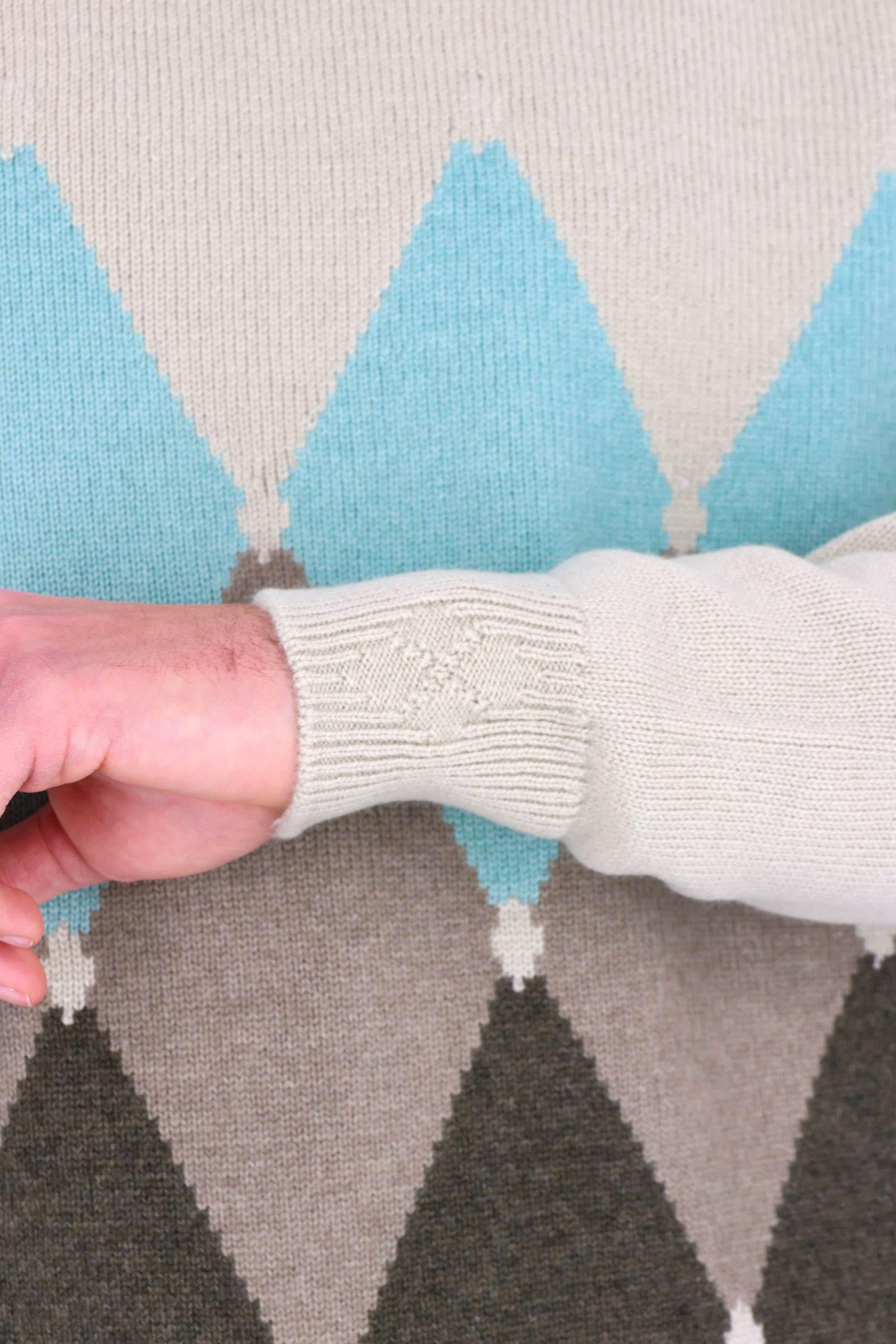 Ballantyne Maglia girocollo in cashmere 2 fili lavorazione argyle B2P000 7K0A8/8 92736 