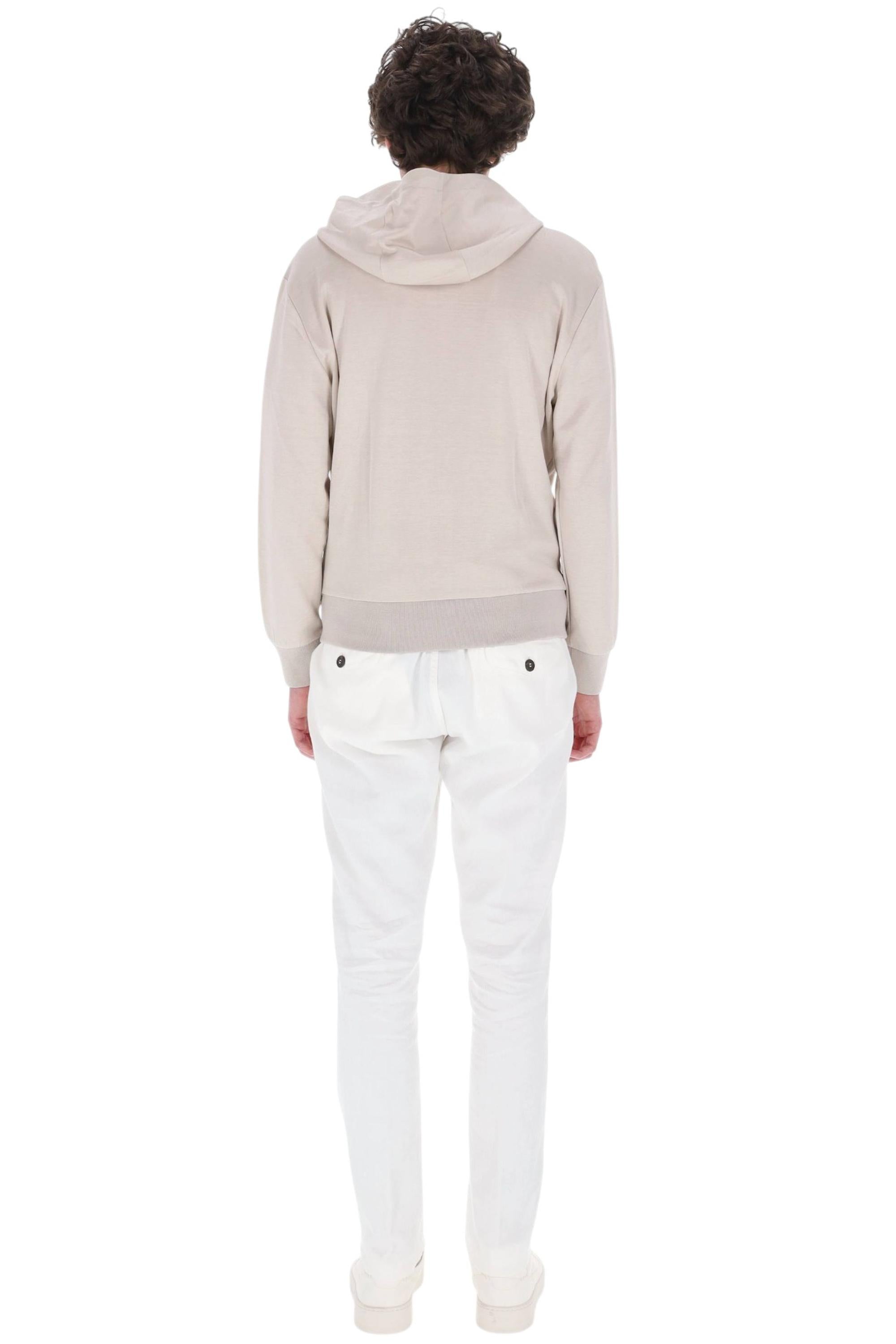 Eleventy Felpa con cappuccio in seta-cotone M75FELK23 TES0K034 02 