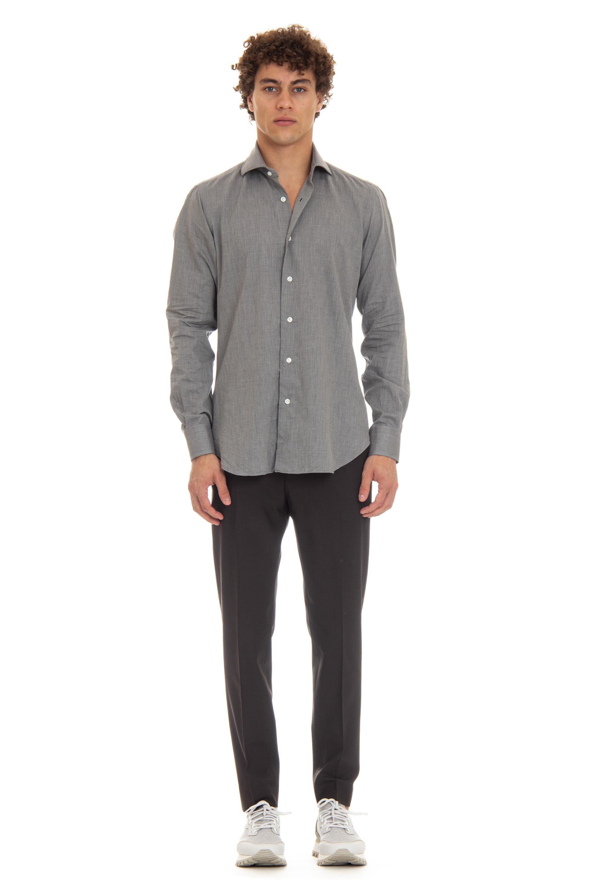 Camicia micro resca in leggera flanella di cotone Etichetta Culto K1U13P0144030.U 0005 Barba 