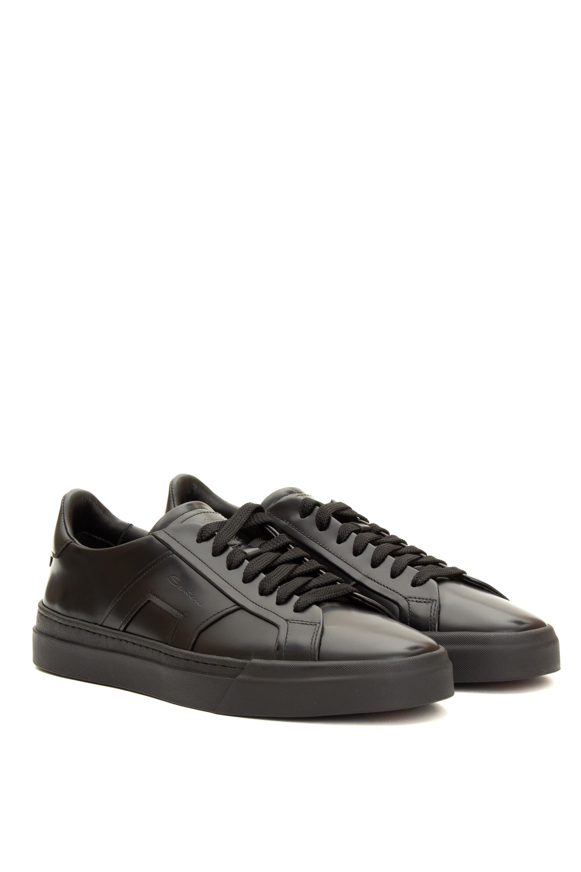 Sneaker Double Buckle in pelle di vitello spazzolato MBGT21779NEORPHB N01 Santoni 