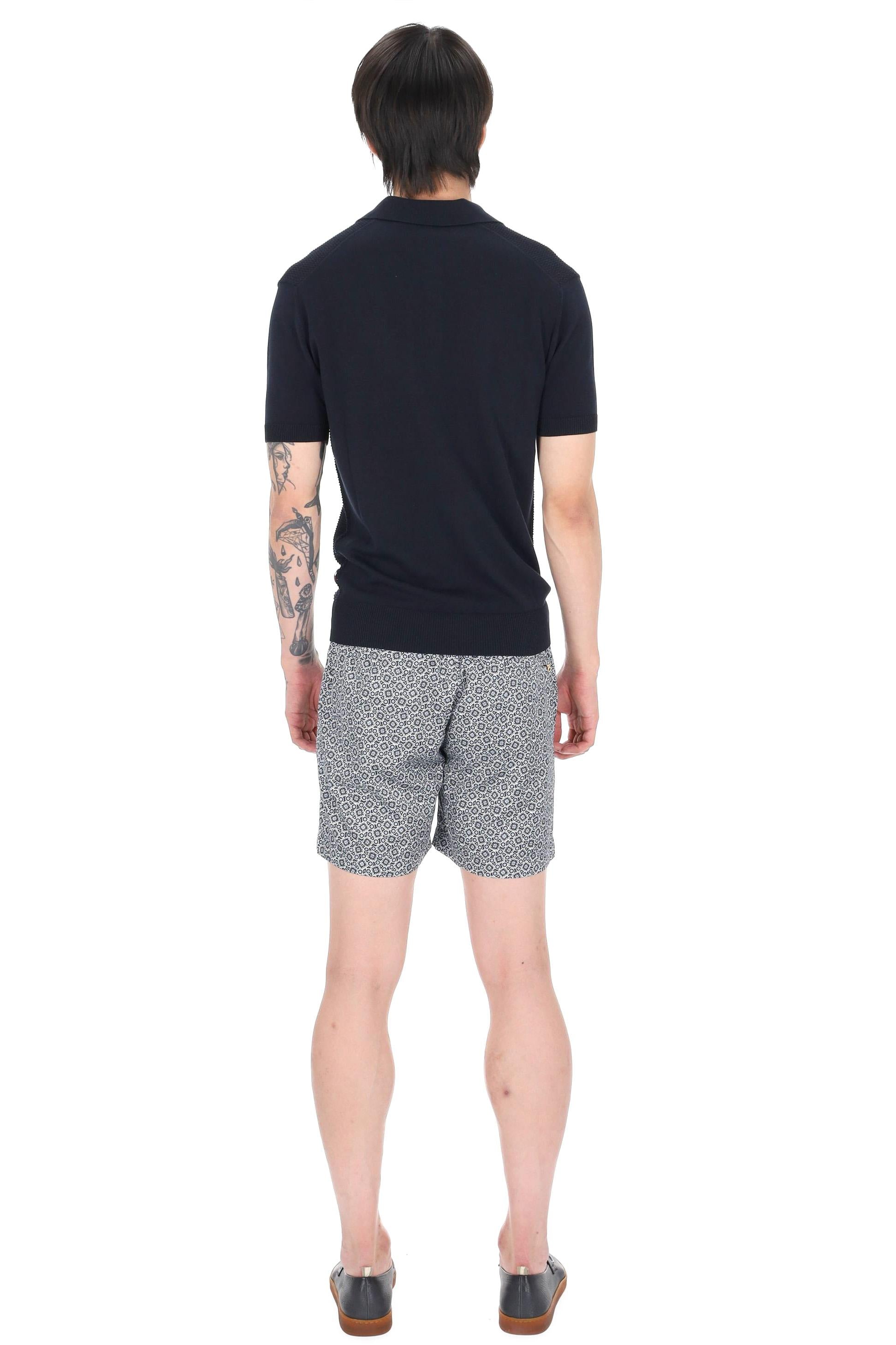 Orlebar Brown Polo tie stitch in cotone-seta mod. Burnham 281852 NIGHT IRIS 