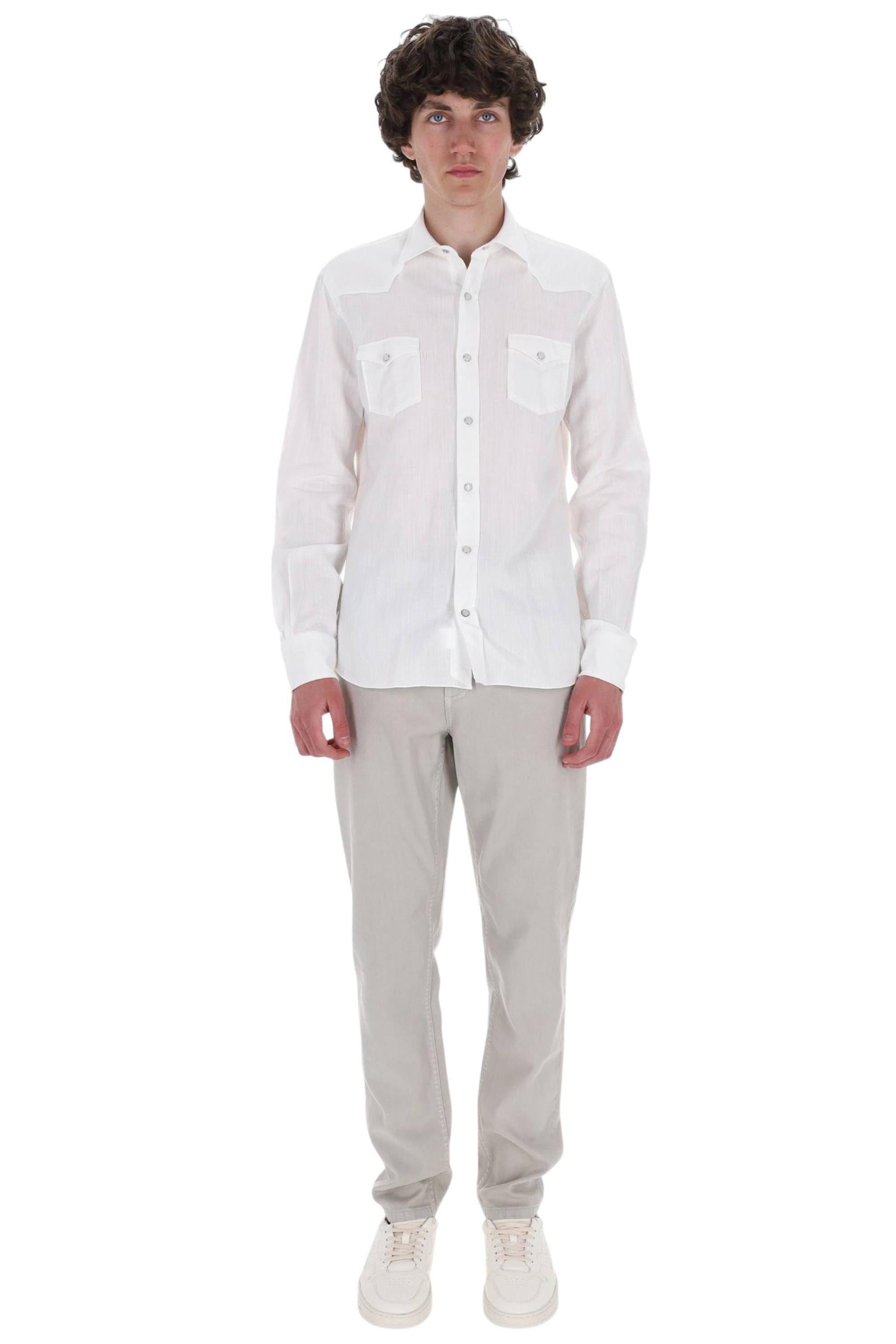 Barba Camicia texas in cotone-lino Dandylife WSU12P2054260.U 0001 