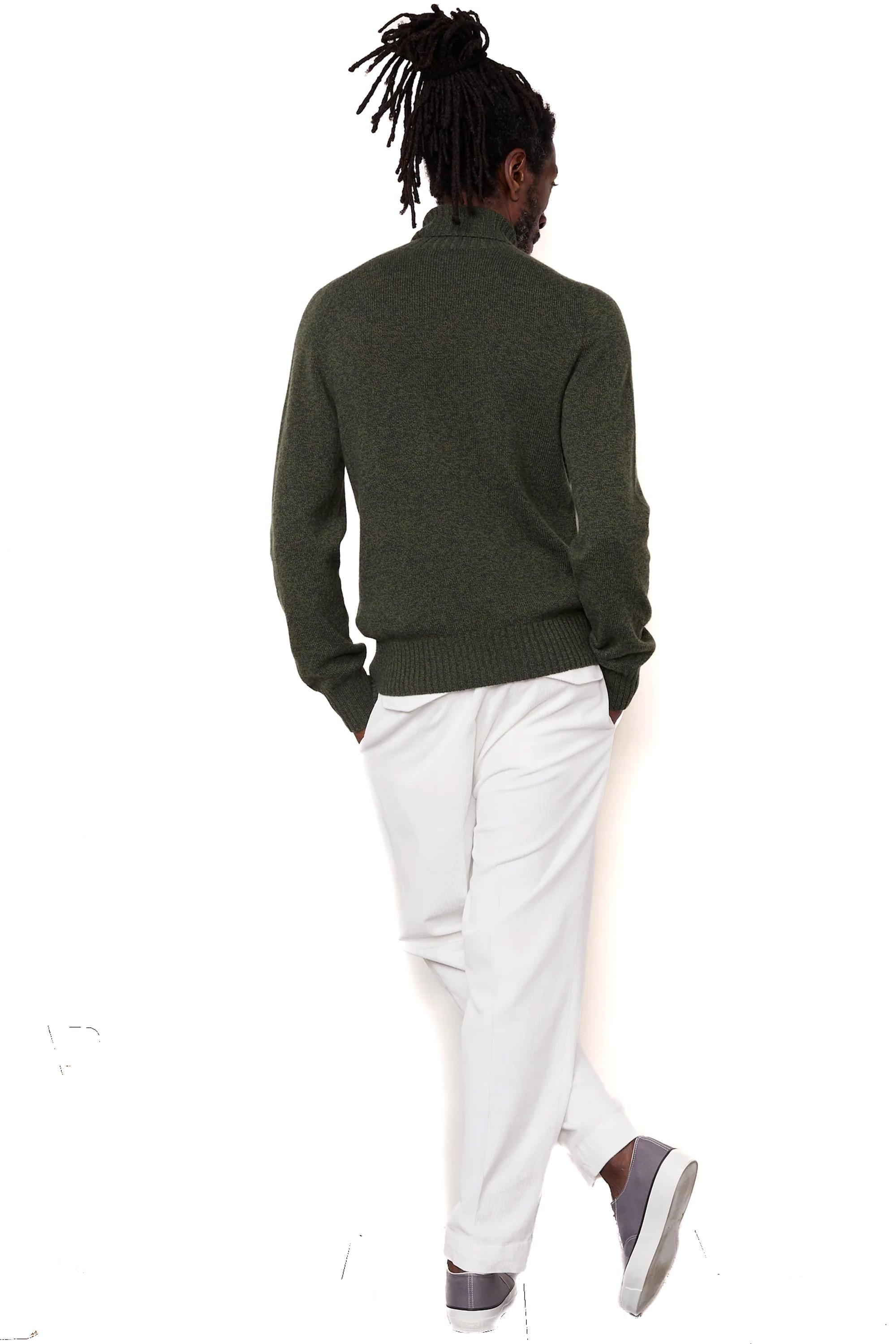 Officine Générale Maglia dolcevita in lana vergine italiana MKNT312 DARKOLIVE/OLIVE 