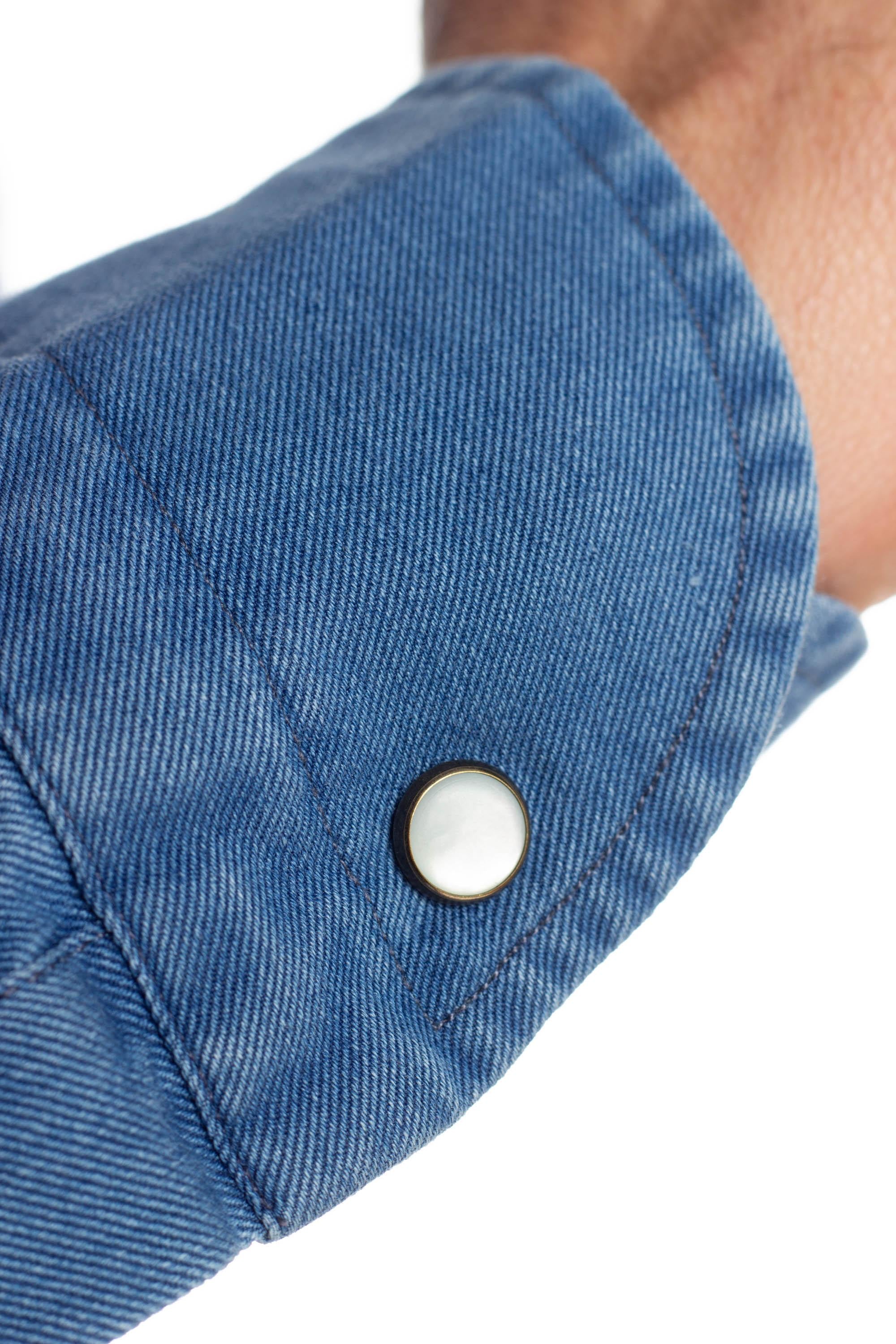 Camicia in denim con bottoni a pressione 17047. 7 Borriello 