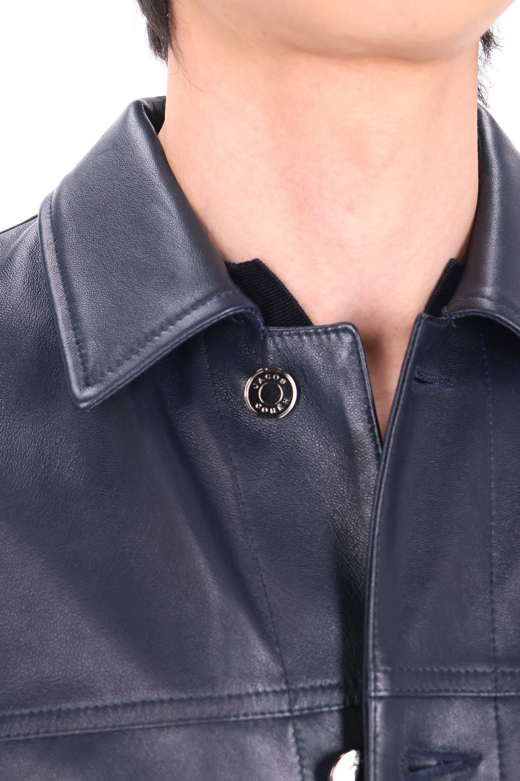 Jacob Cohen Giubbino trucker in pelle nappa guanteria H0079-080-D1392 Y99 