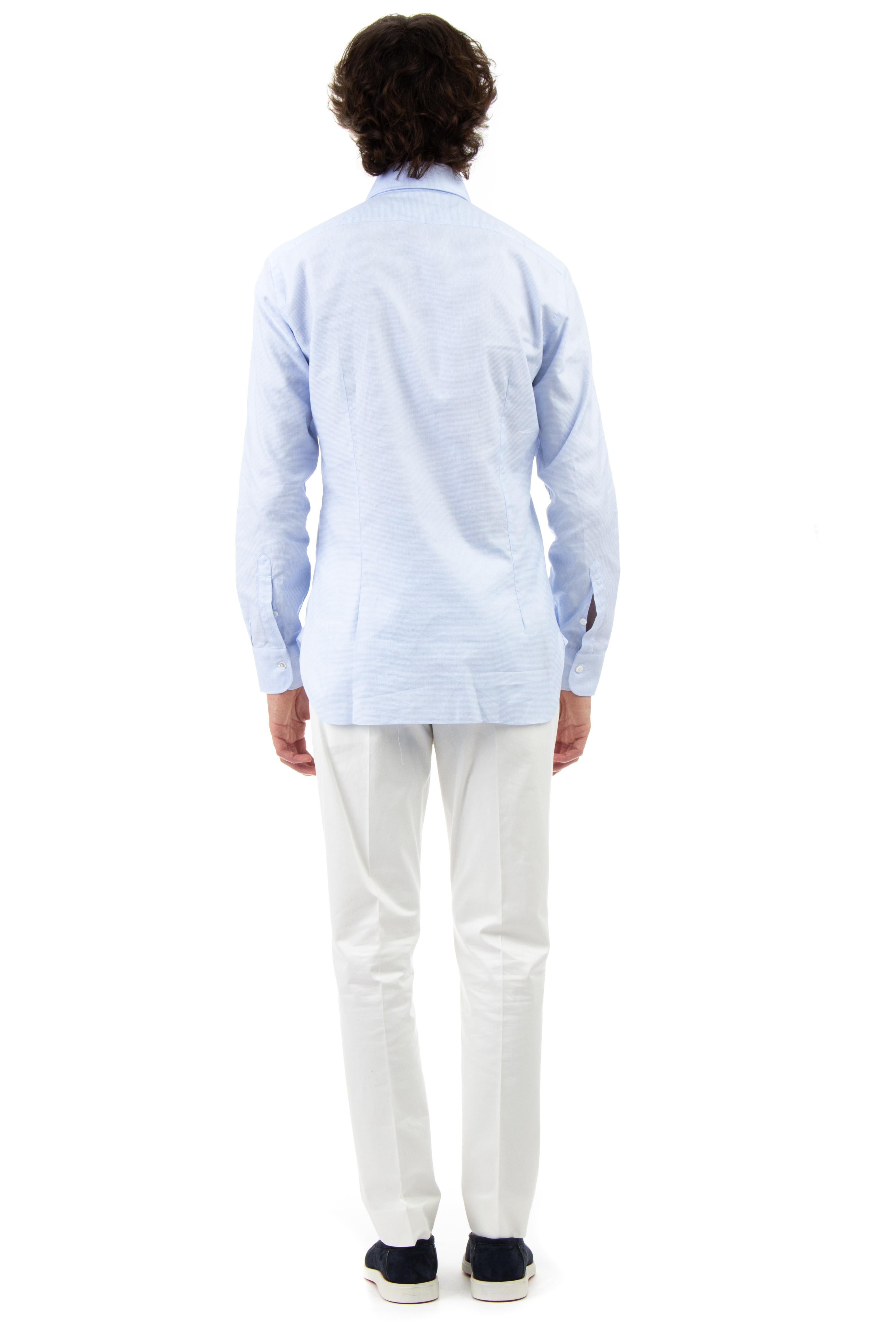 Barba Camicia sartoriale micro quadretto linea culto K1U13P0130075U AZZ 