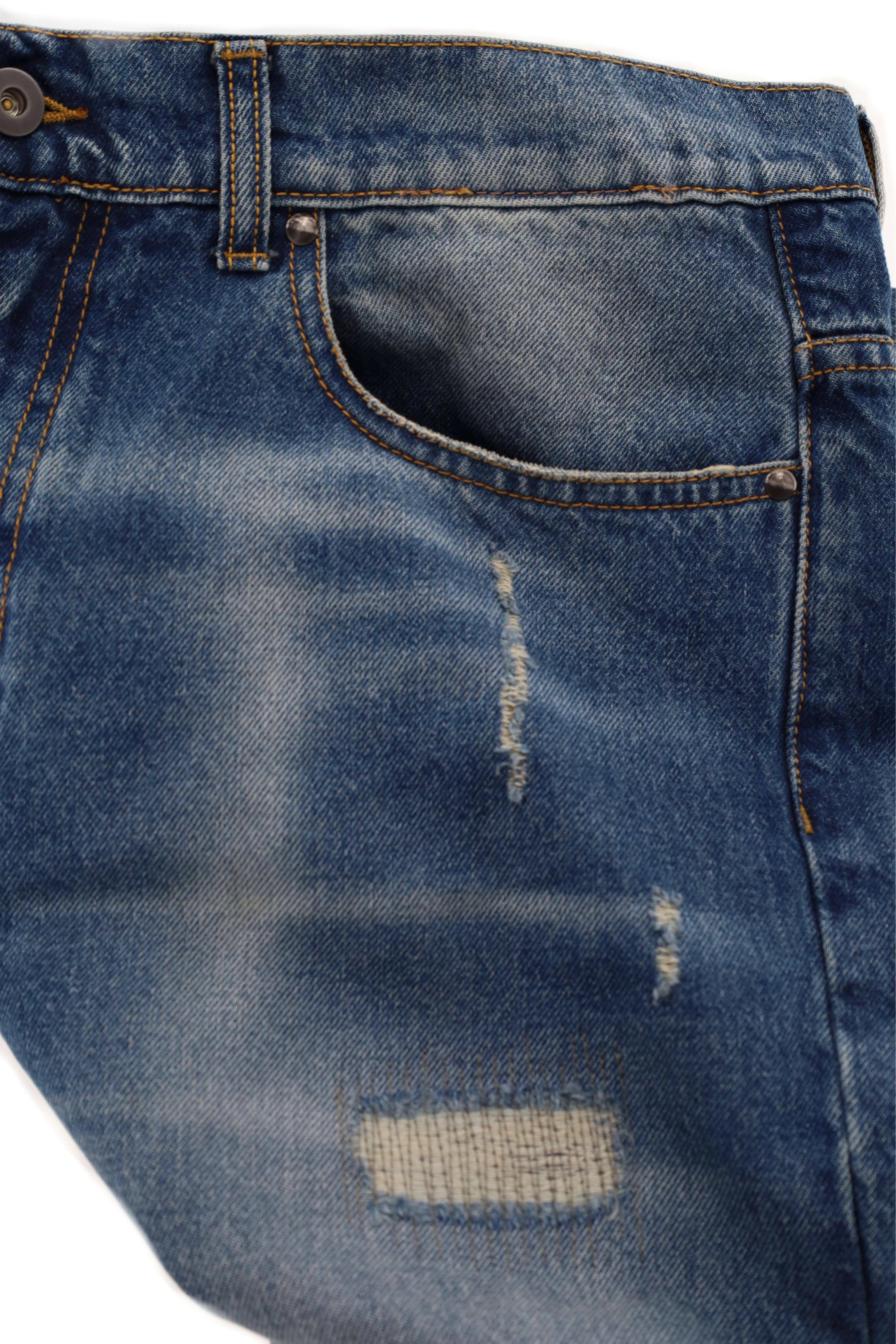 Salvatore Santoro Jeans in puro cotone con rotture 47357-U B.OLD BLUE 