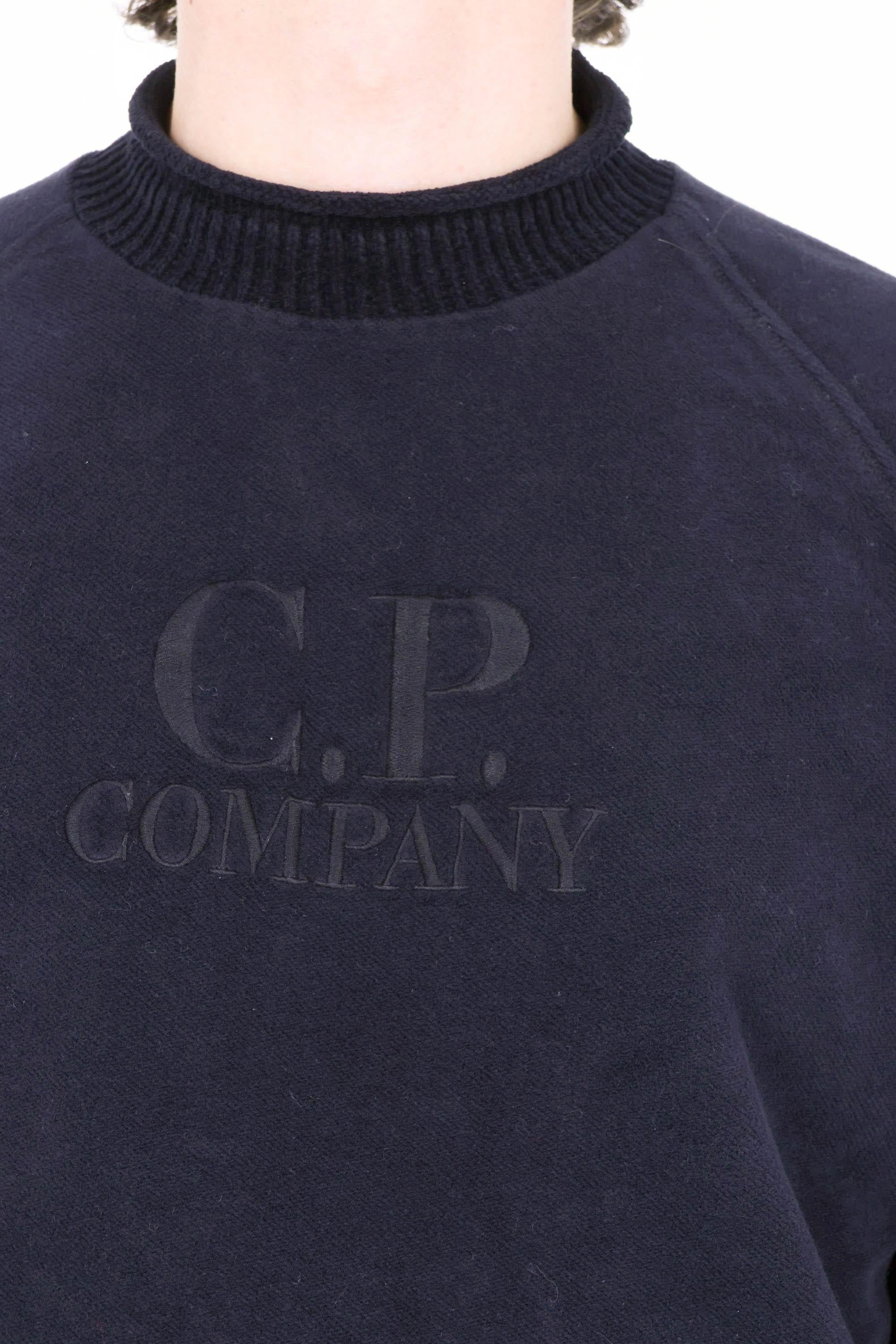 CP Company Felpa girocollo collo rollino in cotone brushed 19CMSS250A-006614G 888 