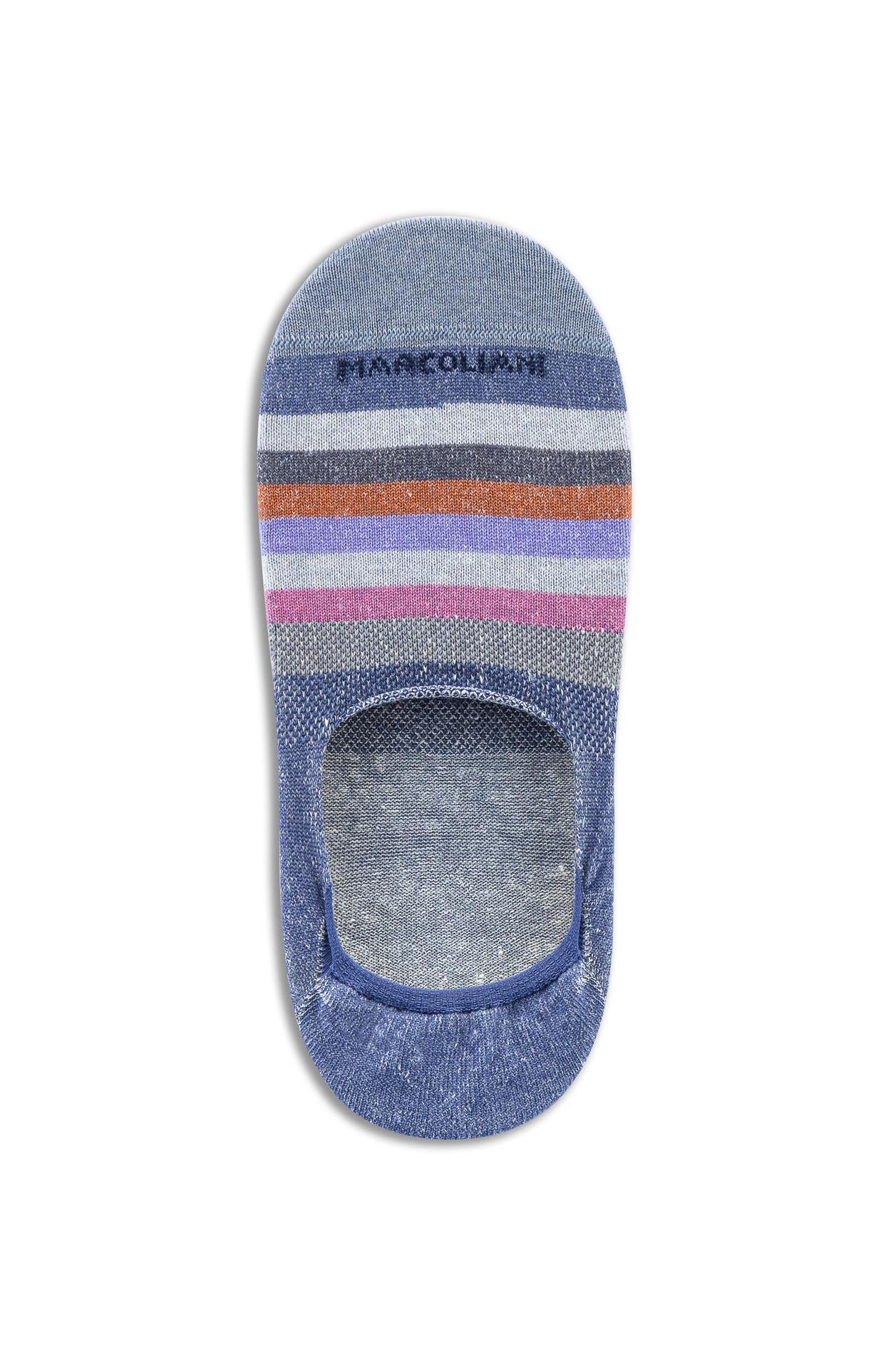 Marcoliani Calza fantasmino invsibile in lino-cotone "rainbow stripe" MAR4849S/3 508 