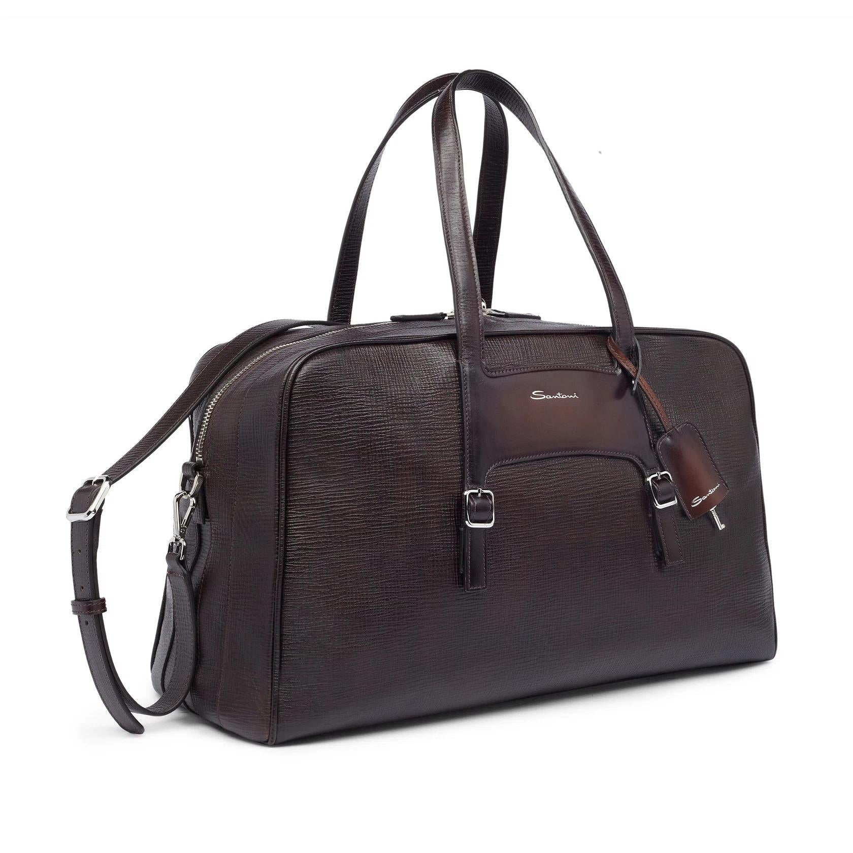 Borsa da viaggio in pelle stampata UIBBA2419EN-AOP2 T50 Santoni 