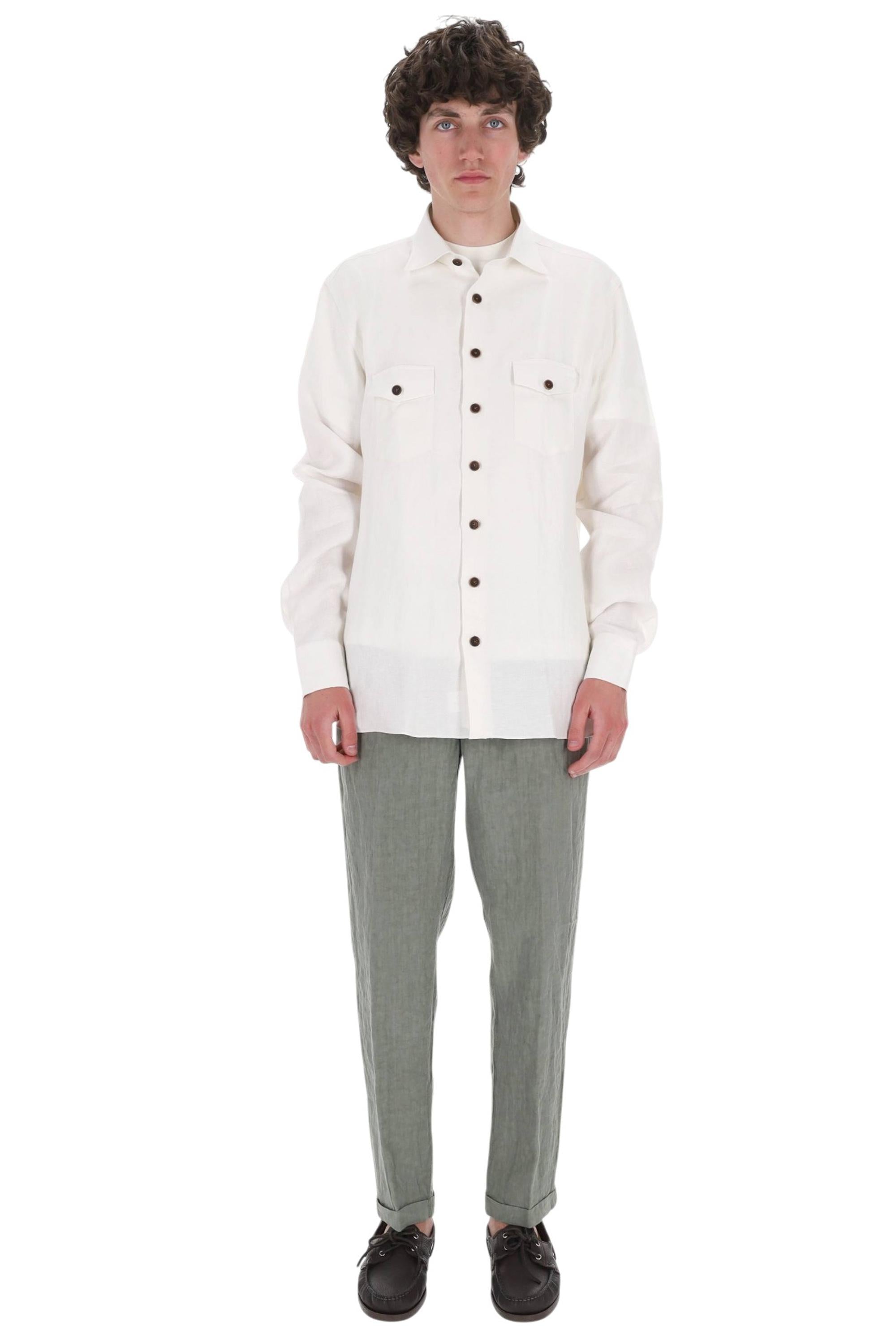 Borriello Overshirt in lino modello Nigel 22056 1 