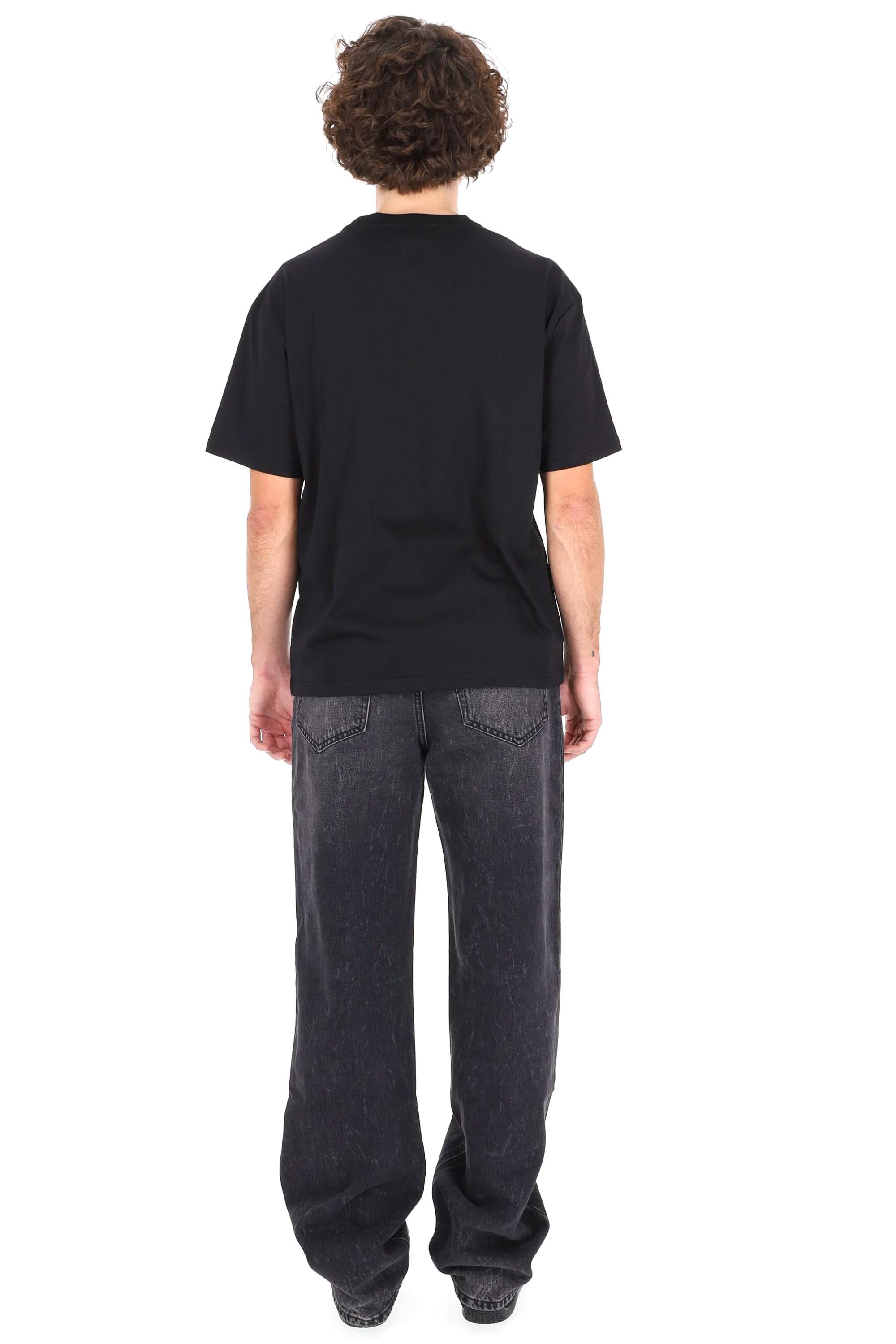 A.P.C. T-shirt in cotone con logo centrale COHBW-H26386 TZC-NOIR/BLANC 