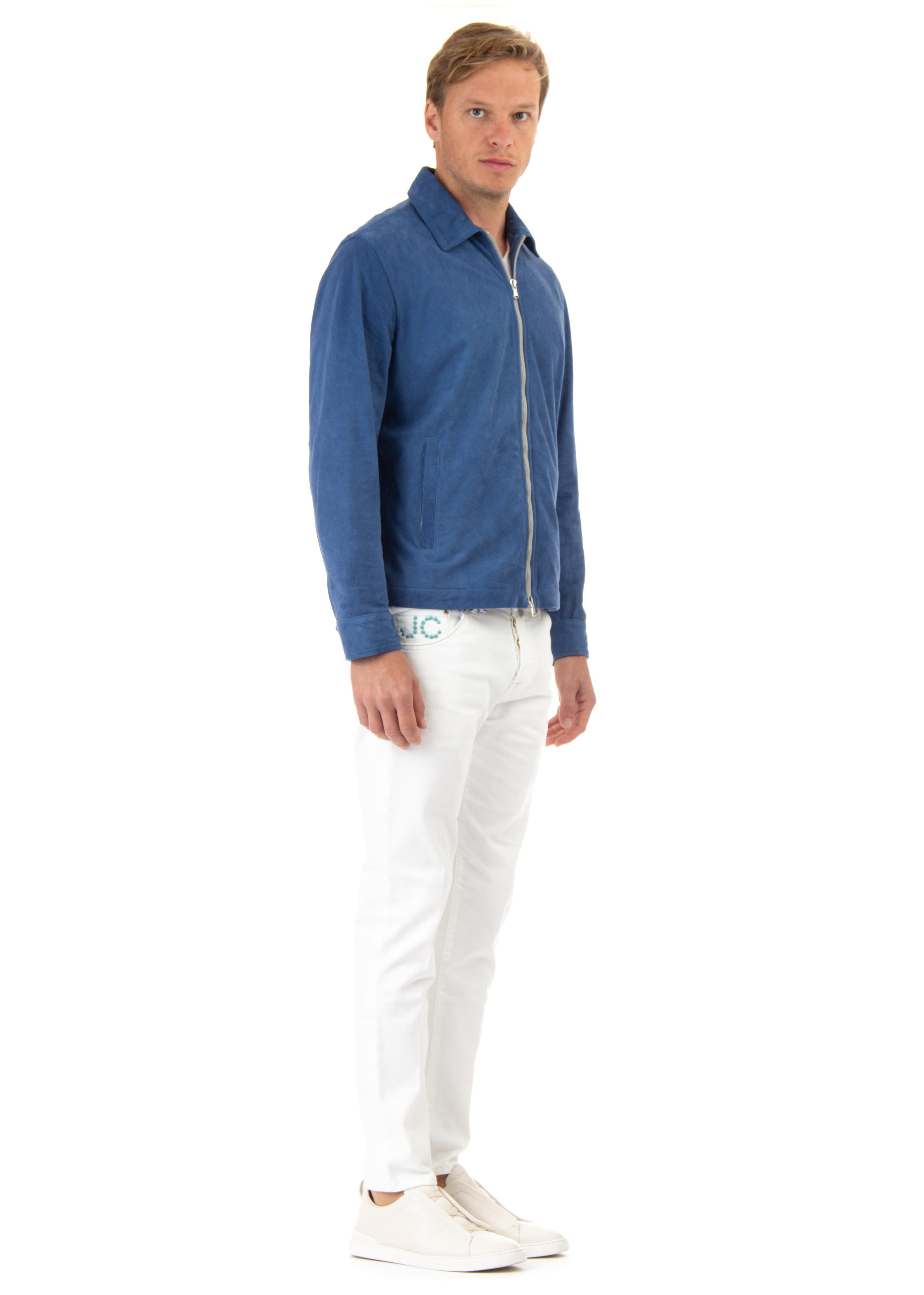 Giubbino in camoscio sfoderato con collo camicia ROCK 35031/2 6 Barba 