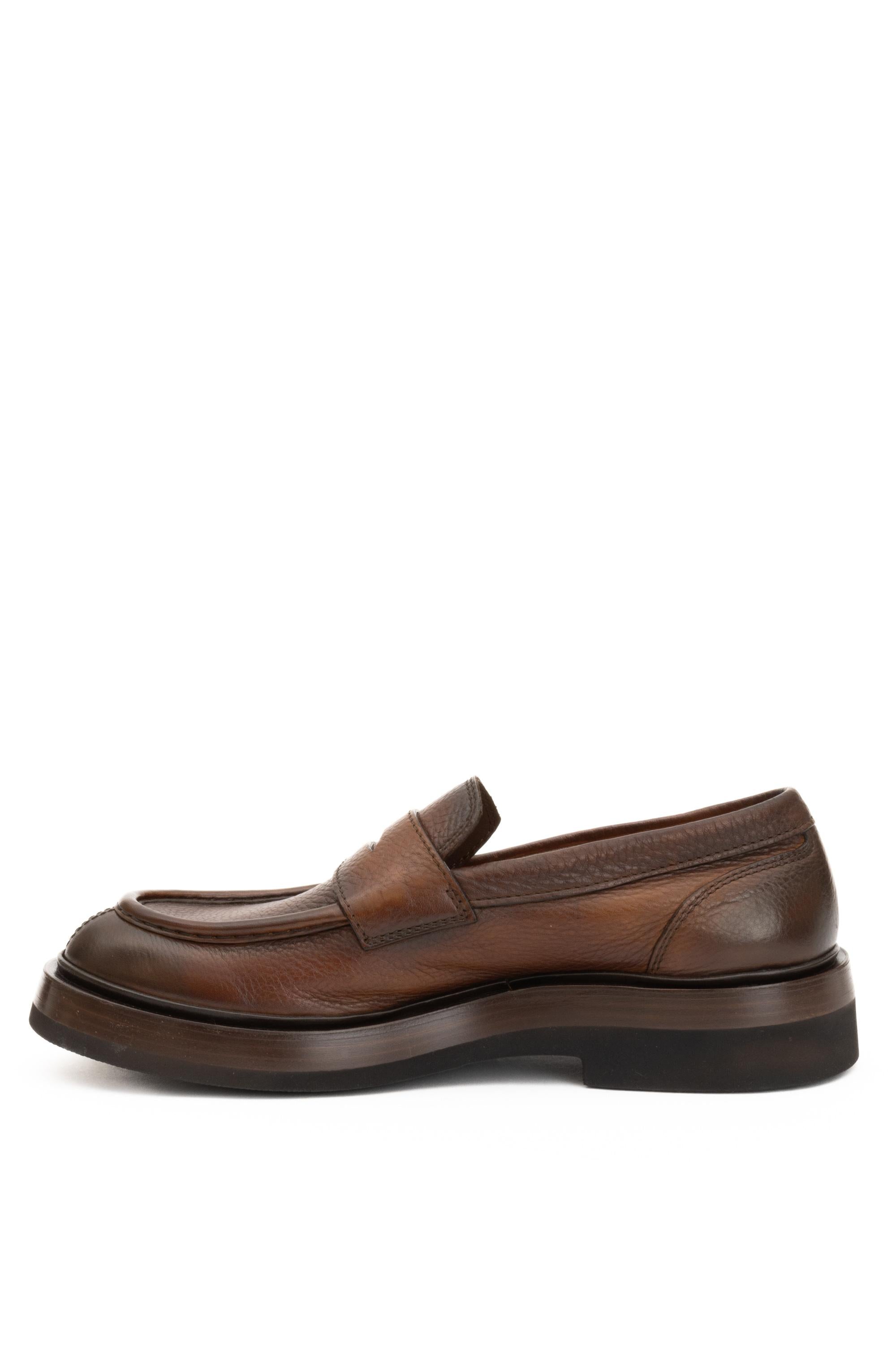 Santoni Mocassino in cervo fondo carro MCAF18365JW6SHAS T50 
