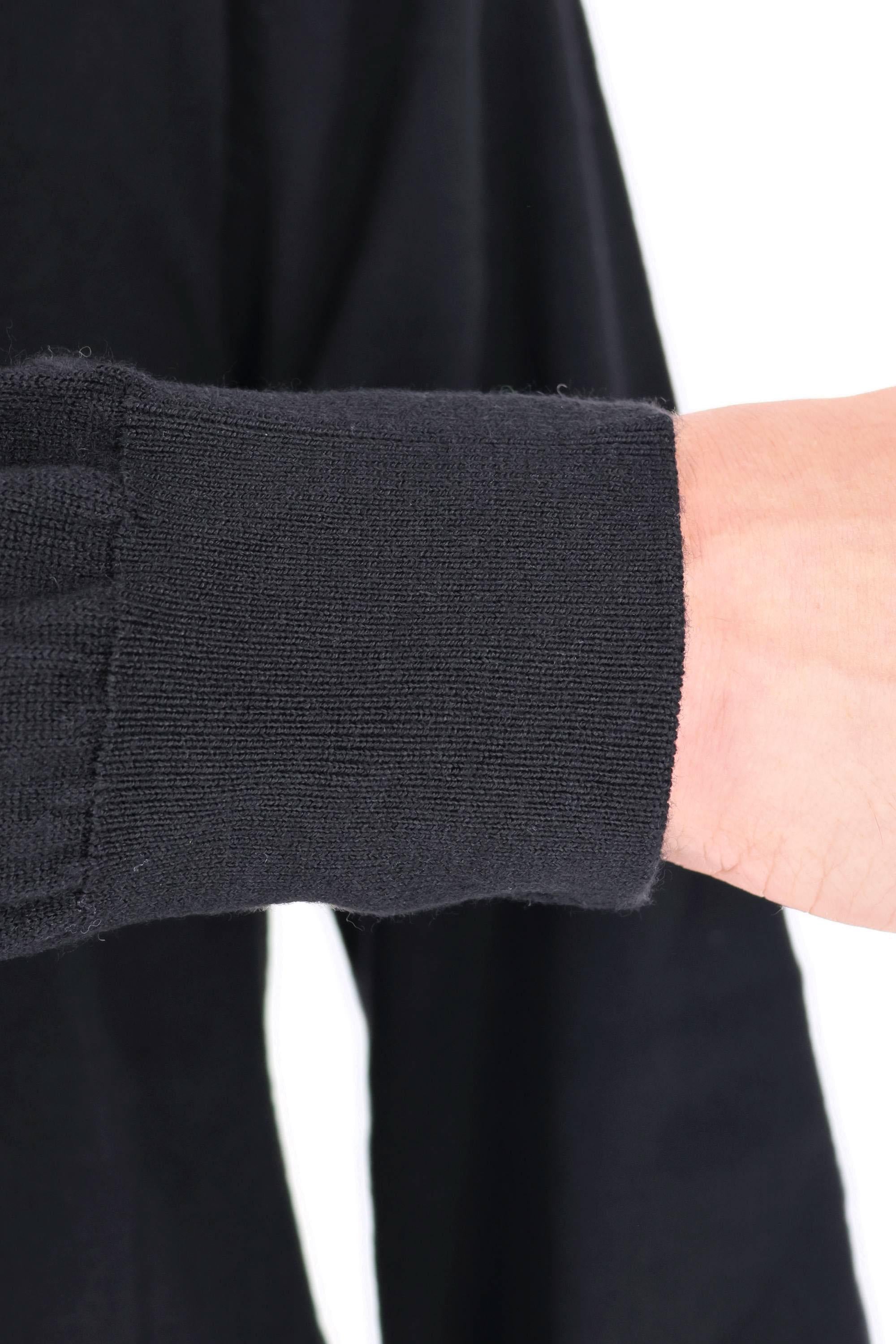 Officine Générale Polo cropped in lana merino MKNT311 BLACK 