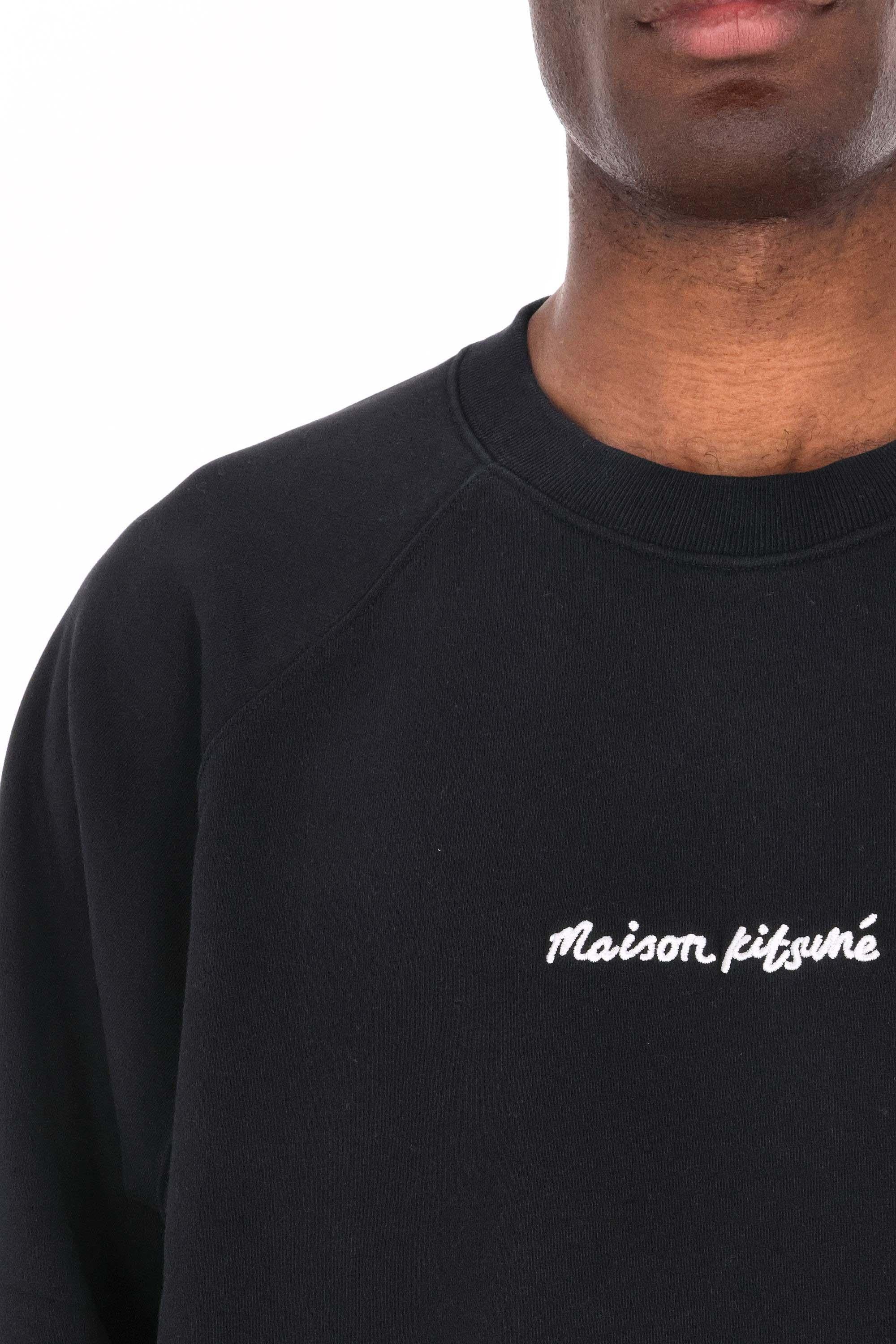 Maison Kitsuné Felpa girocollo con logo centrale OM00309KM0340 P199 