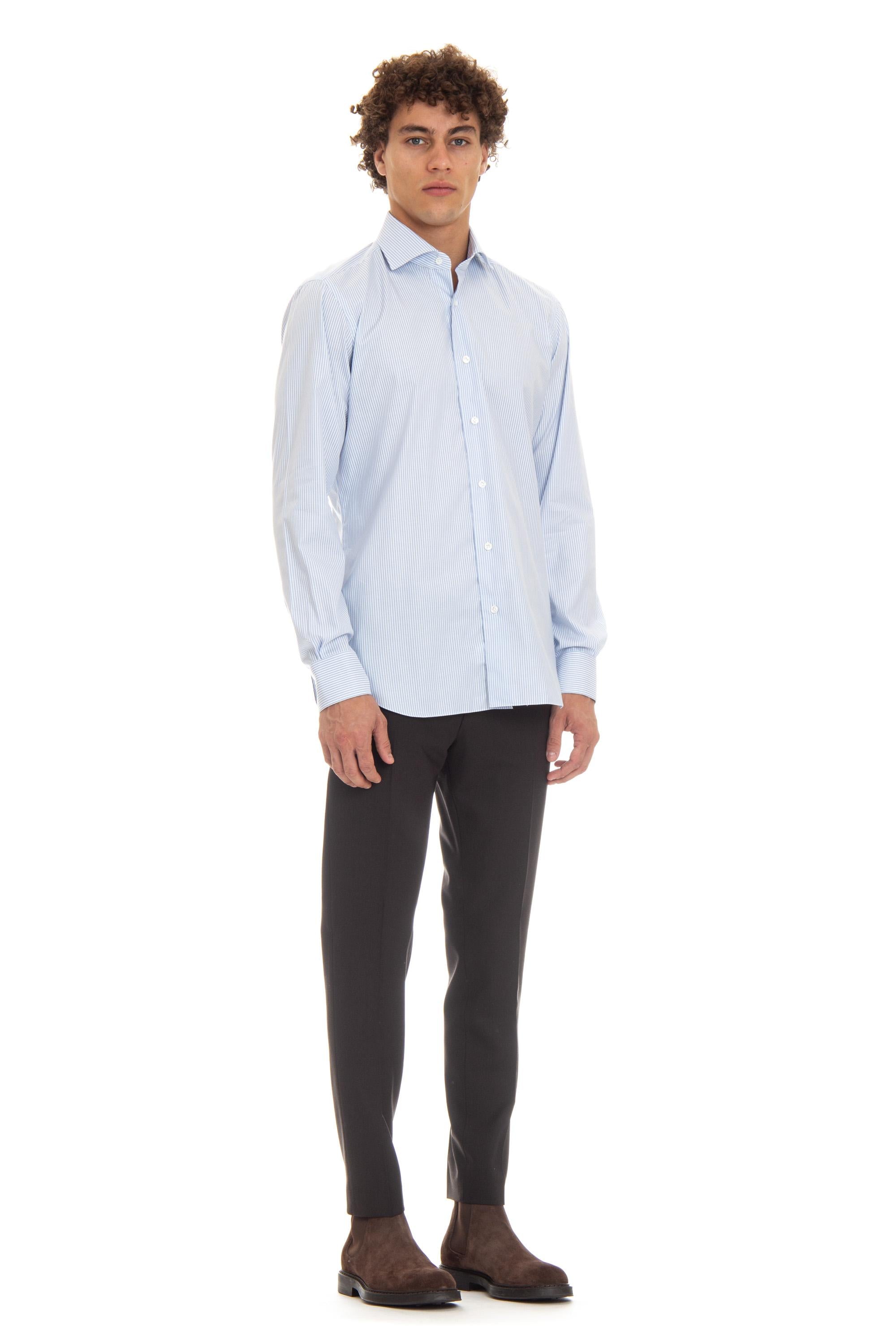 Camicia sartoriale a nido d'ape stretch Etichetta Culto K1U13P0144000.U 0001 Barba 