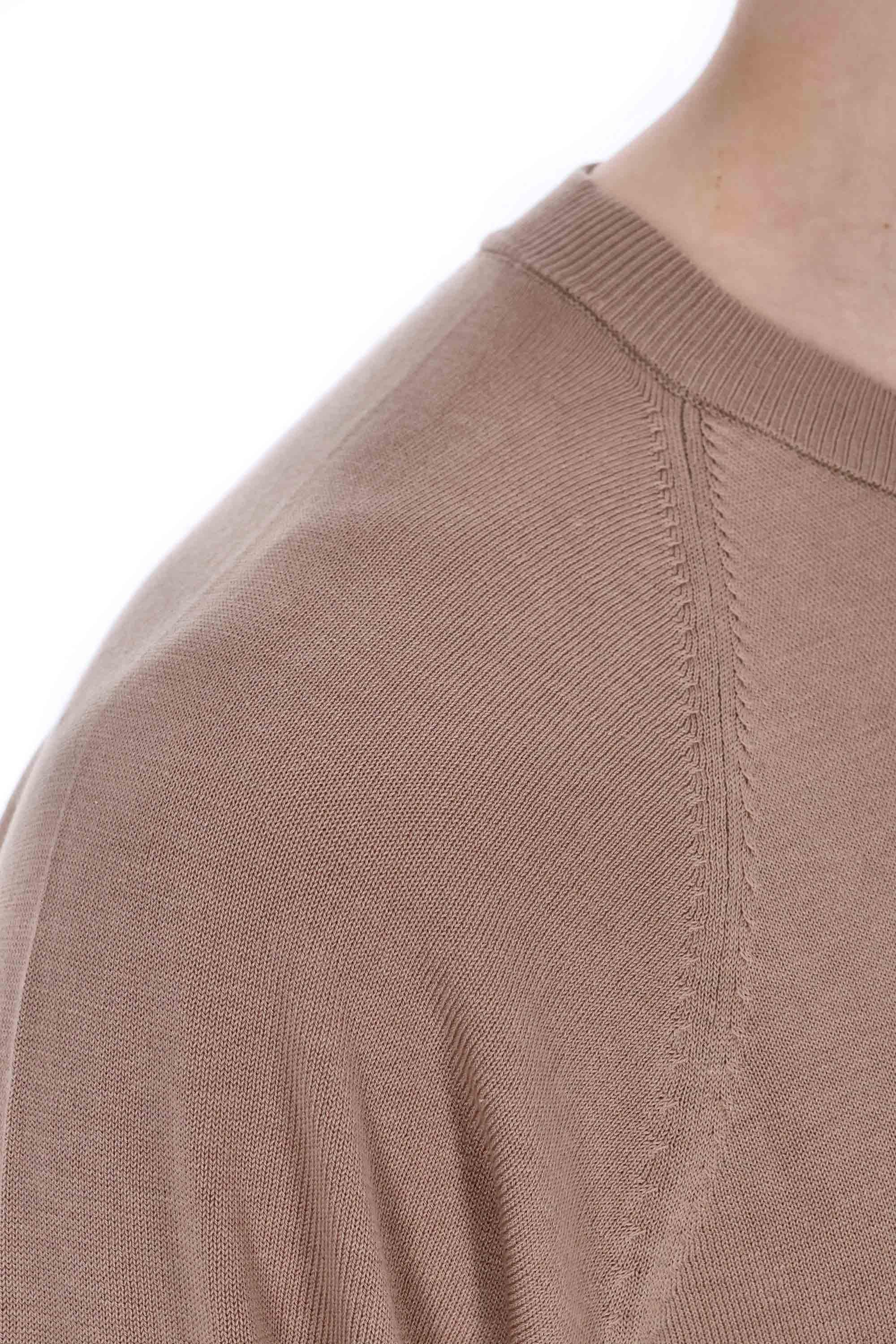Officine Générale Maglia girocollo in lyocell-cotone-seta MKNT307 DRY BROWN 