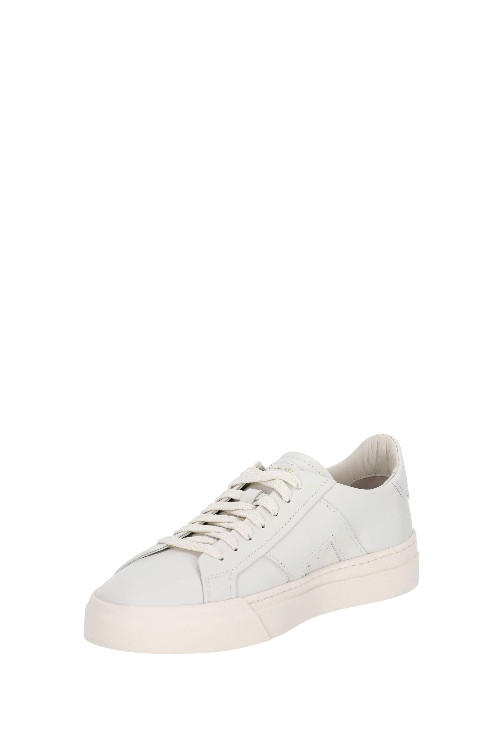 Sneaker in pelle double buckle MBGT21779PNNGXWH I20 Santoni 