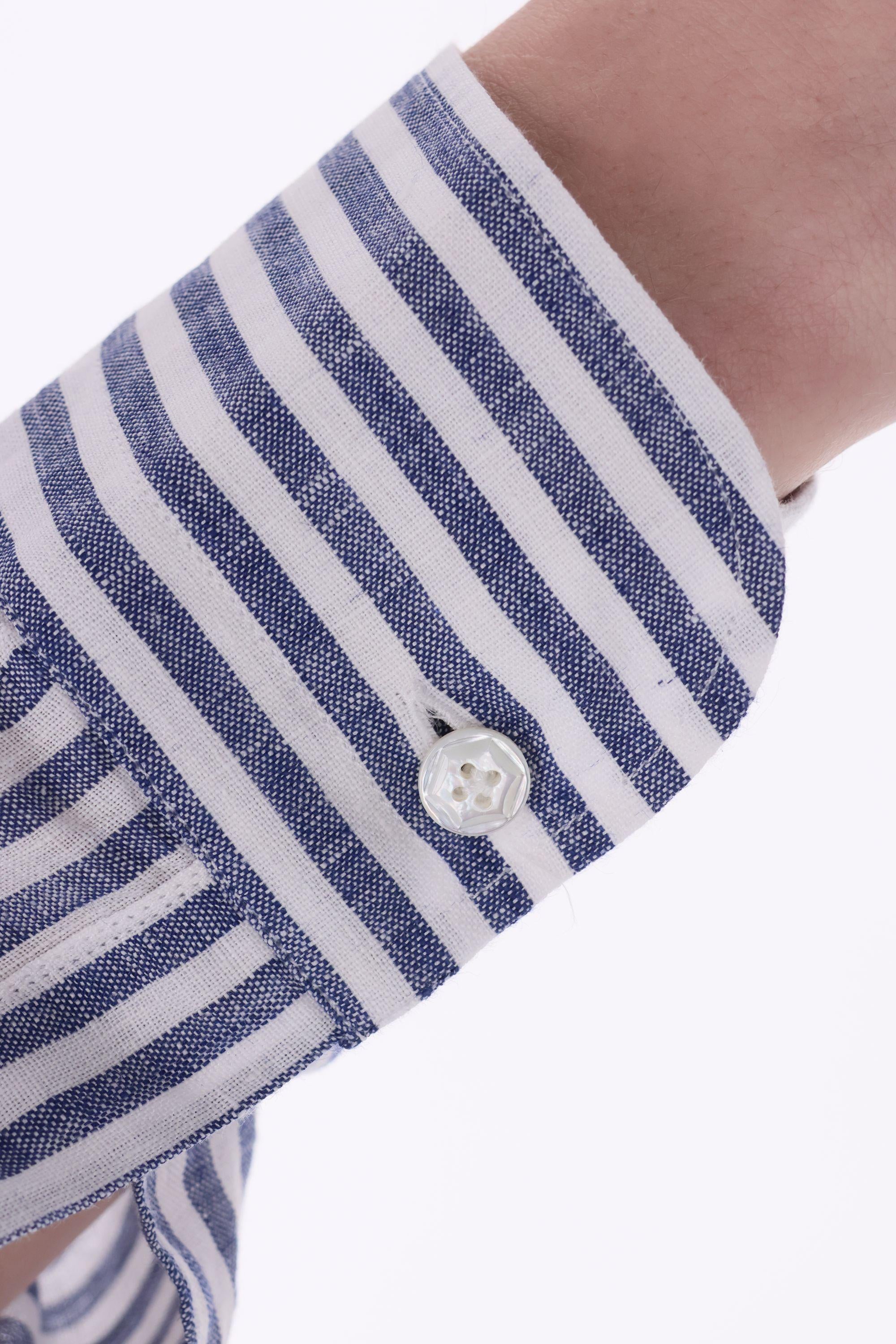 Camicia sartoriale bacchettata in lino linea Dandylife LIU13P0147066.U/2 0004 Barba 