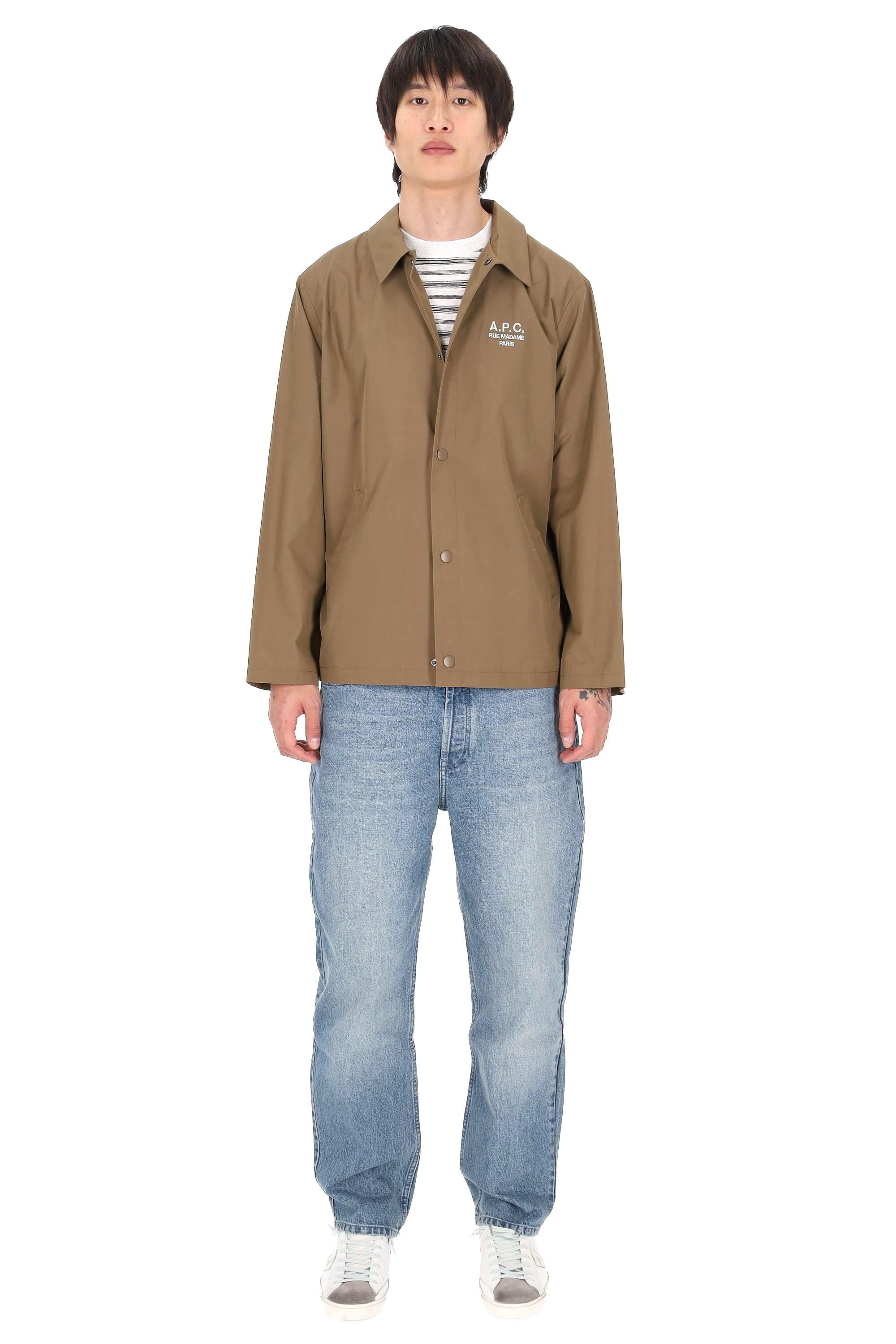 A.P.C. Overshirt in misto cotone con logo A.P.C PSALQ-H02960 CAC-MARRON GLACE 