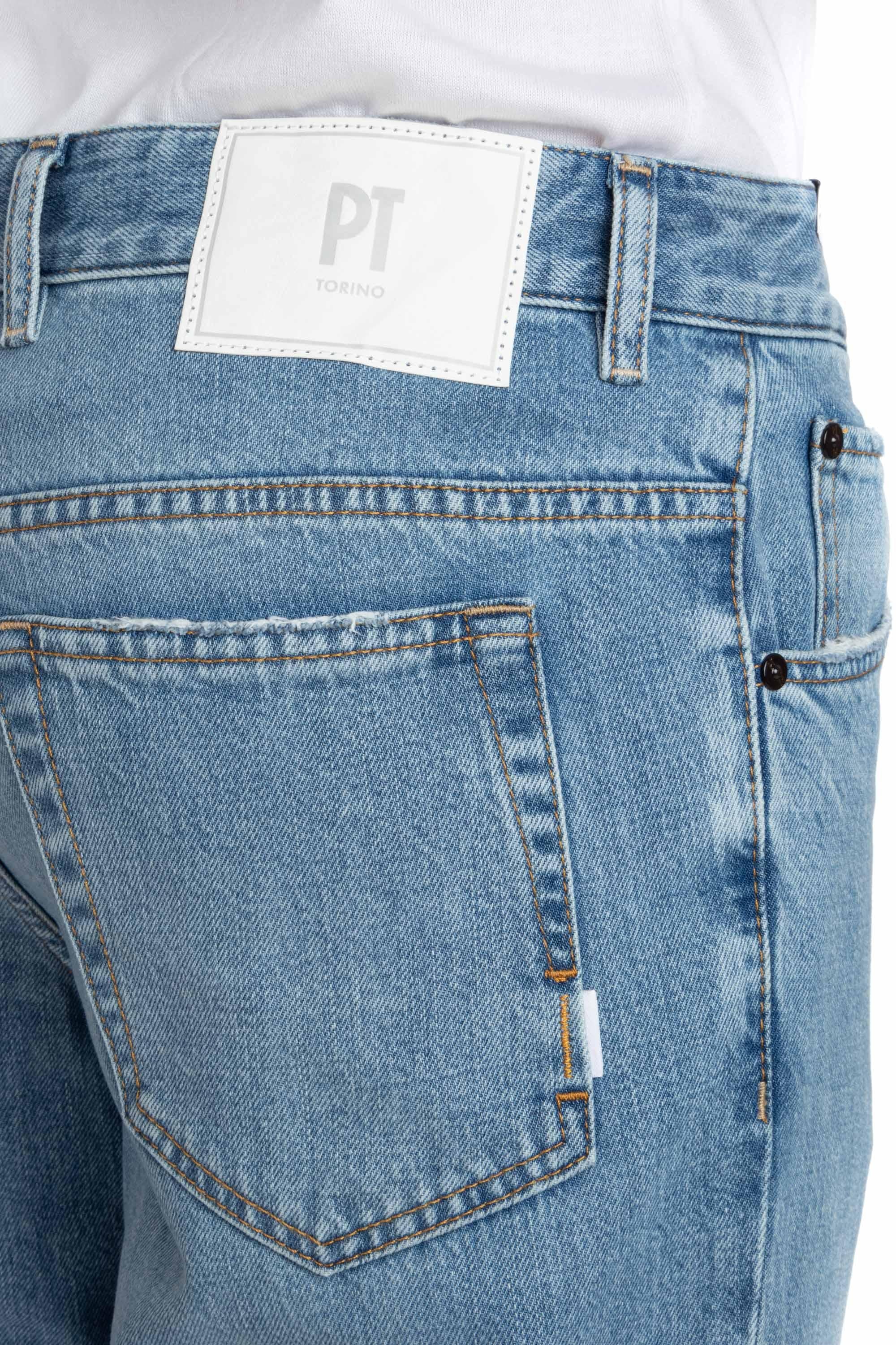 Jeans in cotone-lyocel lavaggio chiaro Rebel fit RJ05B10STY OA33 CC04 PT Denim 
