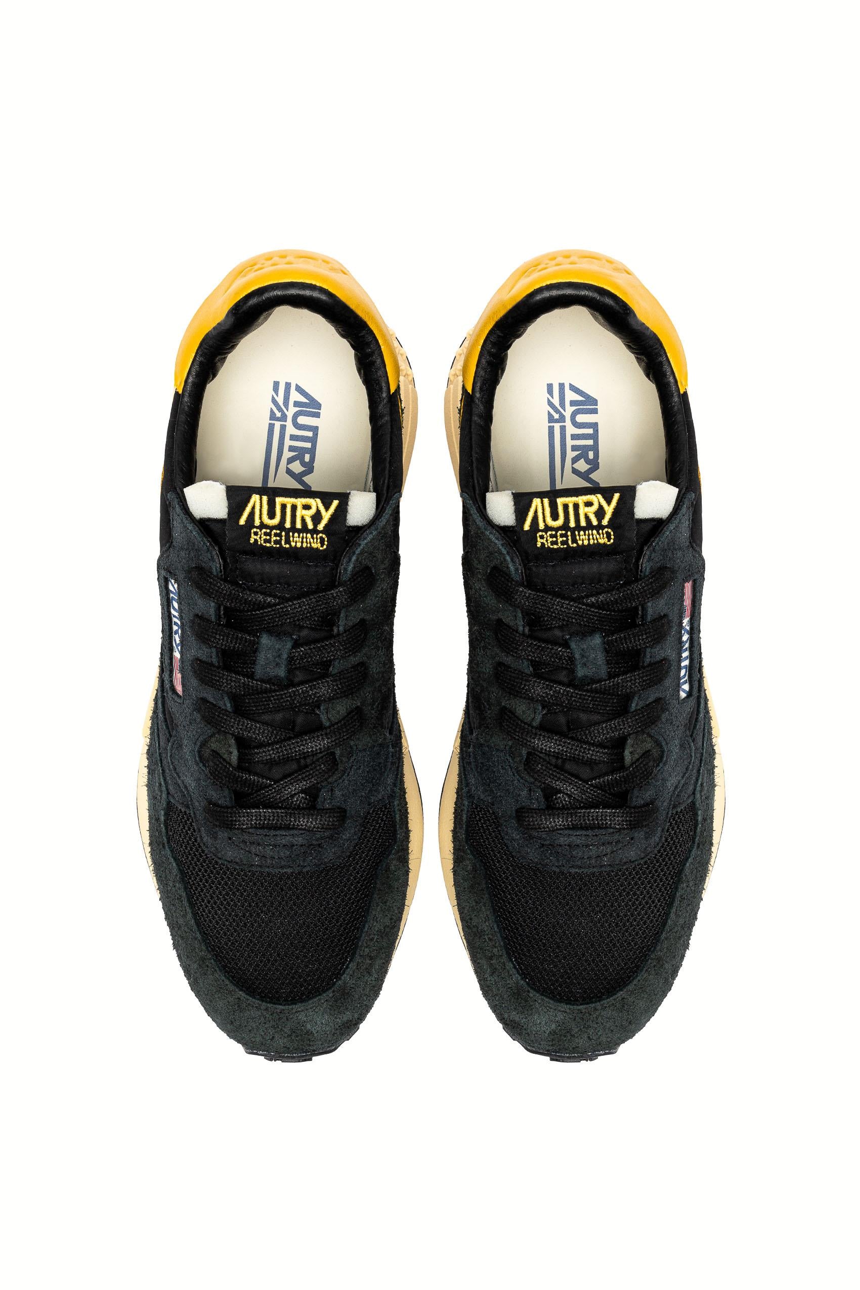 Autry Running in camoscio e mesh mod. Reelwind WWLM UT21 BLK/YELLOW 