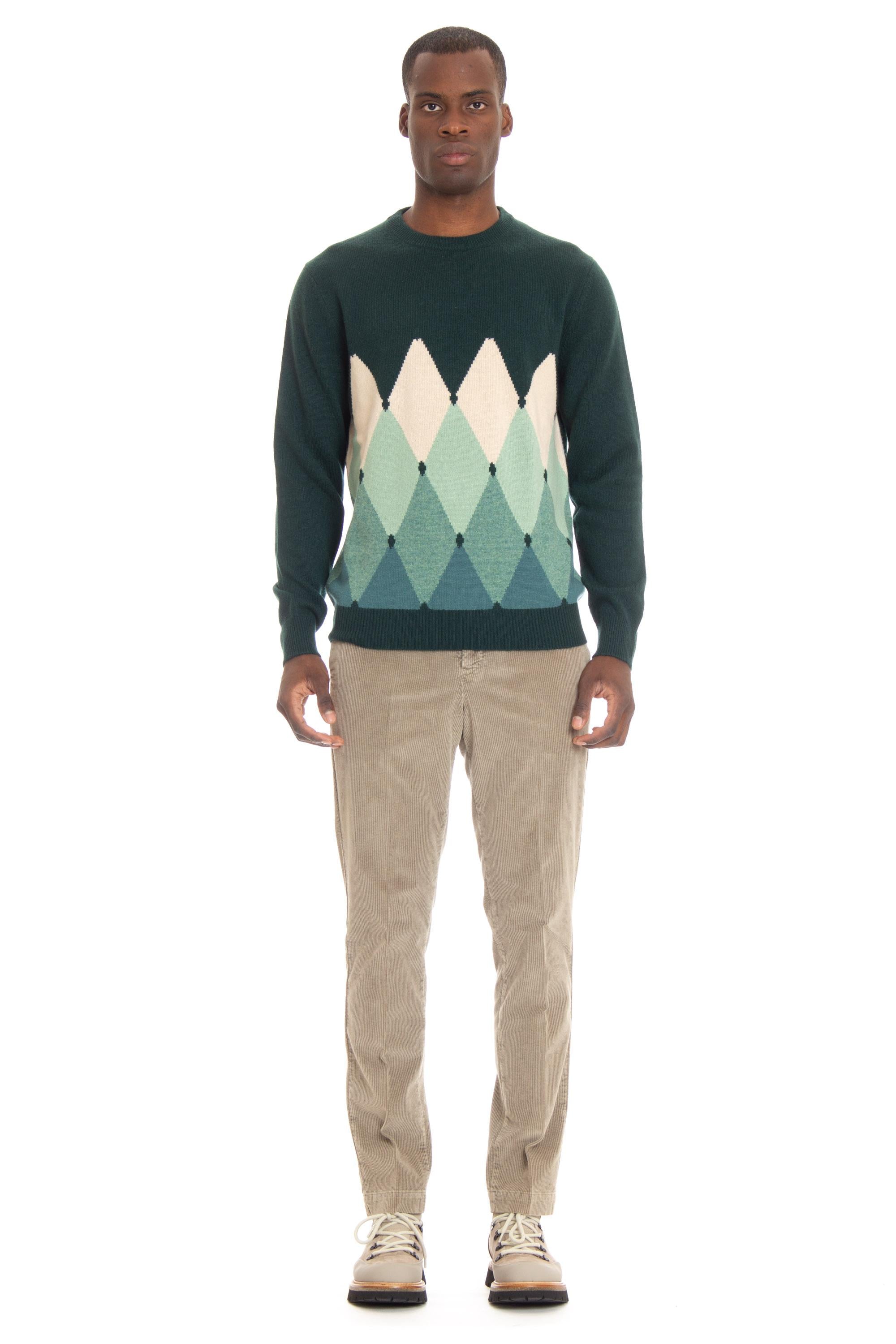 Maglia girocollo in cashmere argyle B2P000 7K0A8 92665 Ballantyne 