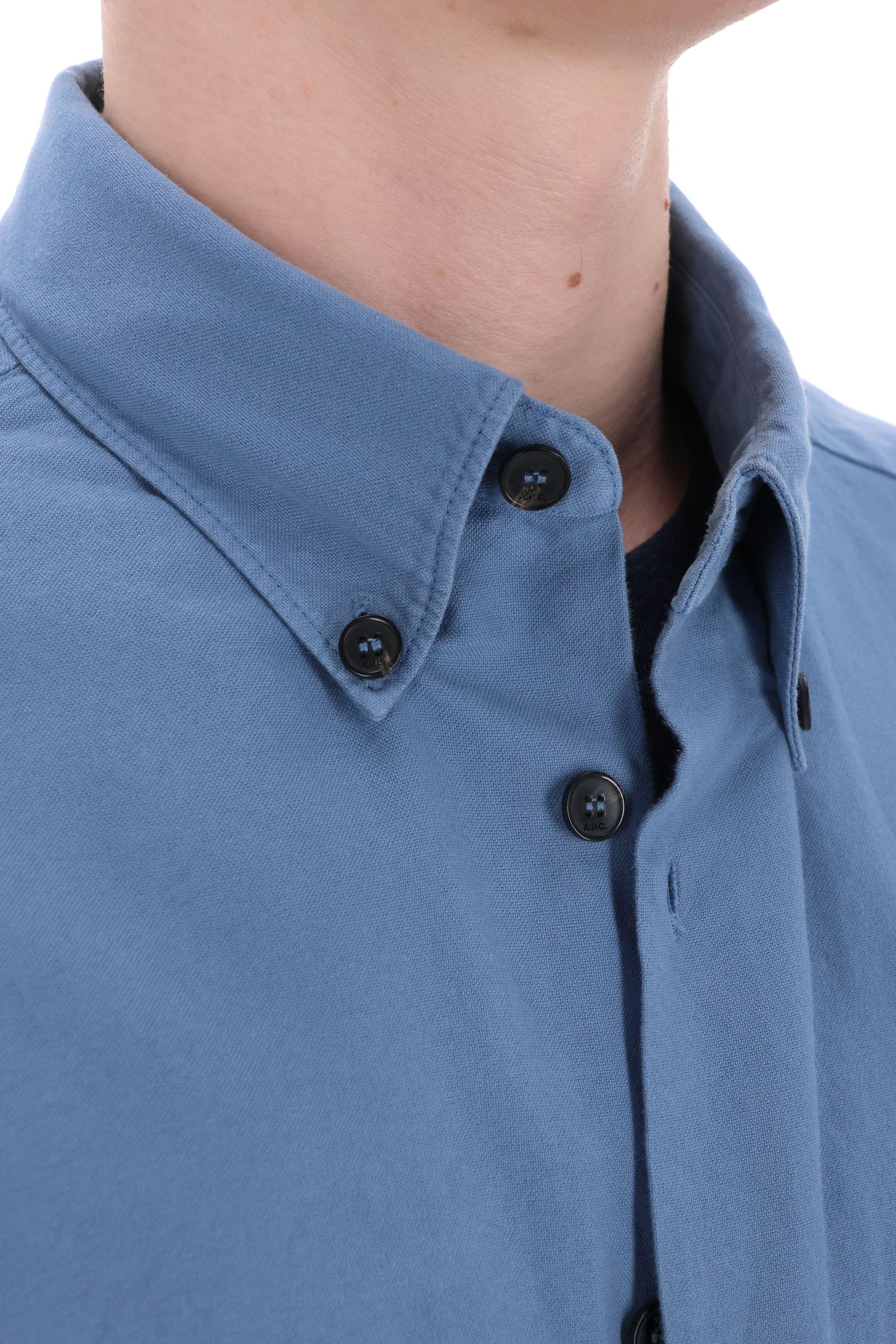 A.P.C. Camicia in cotone con button down e taschino COHAH-H12599 IAC 