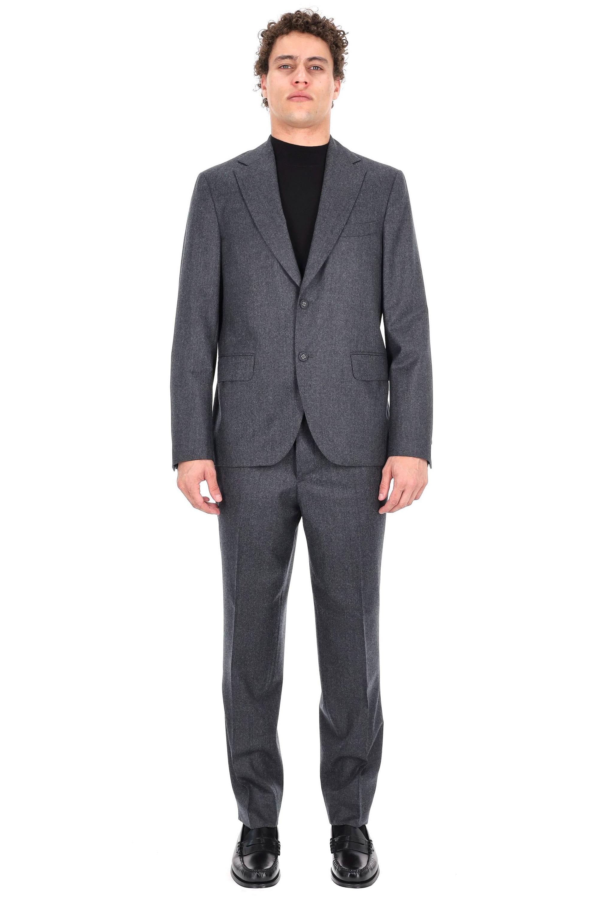 Officine Générale Giacca monopetto flanella modello Arthus MTLG401 DARK HEATHER GREY 