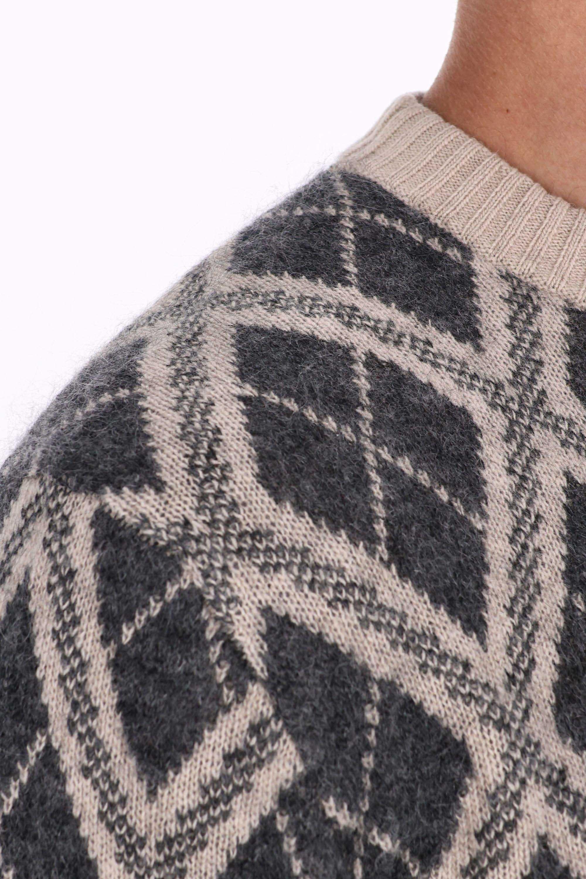 Ballantyne Maglia girocollo fantasia rombi in lana-mohair B2P000 7W001 98009 