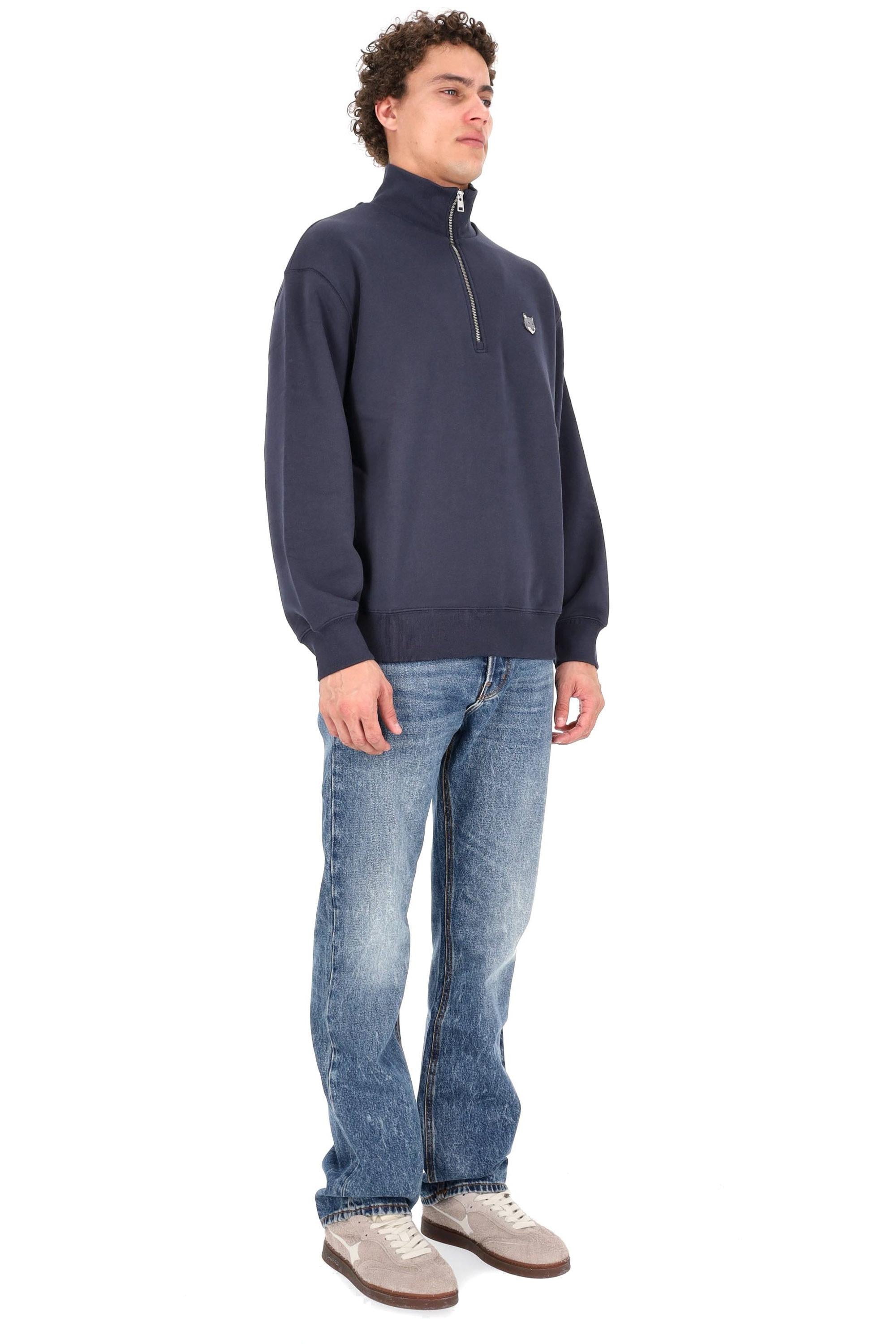 Maison Kitsuné Felpa mezza zip logo fox comfort fit PM00305KM0341 0413 