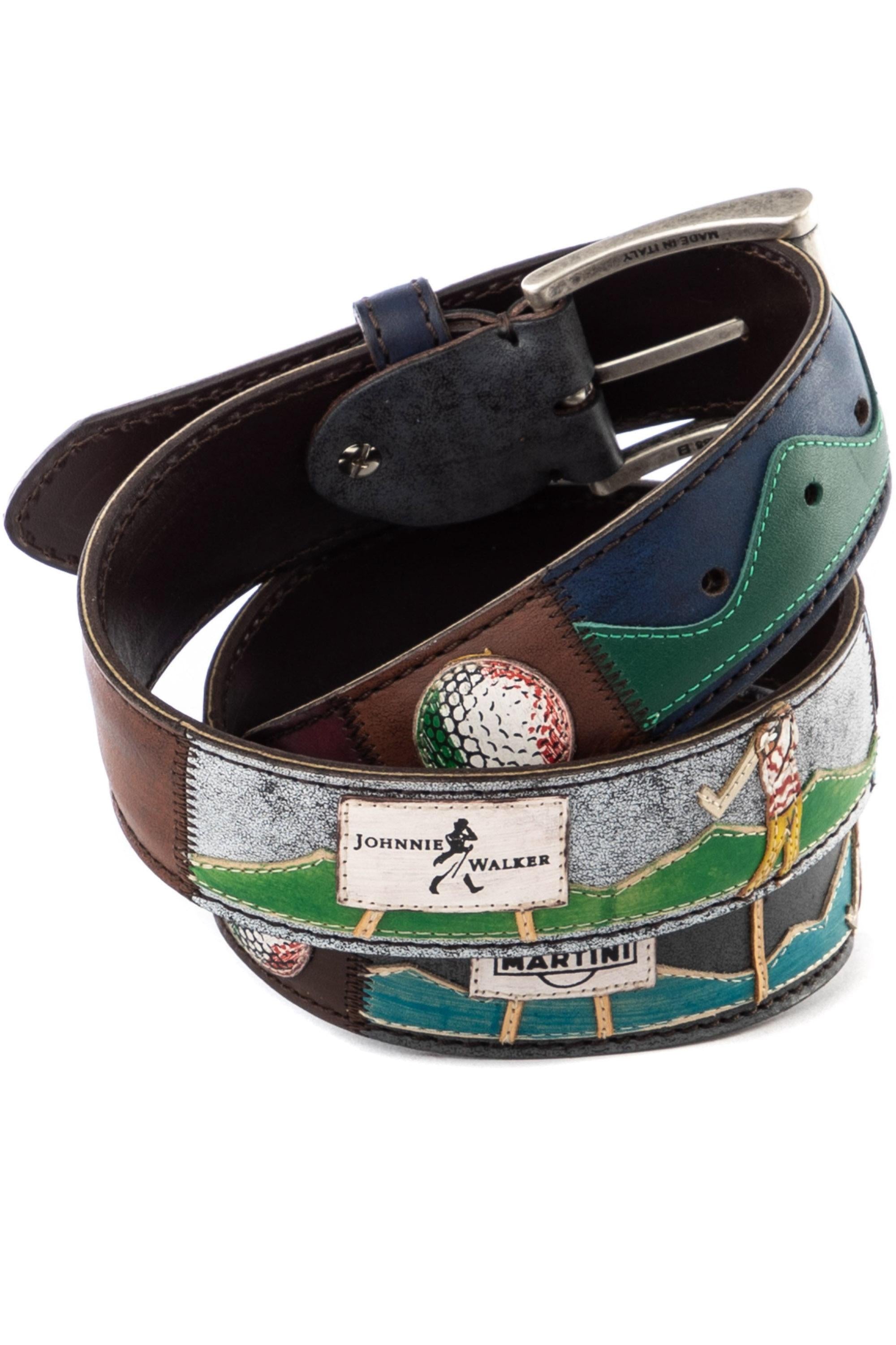 Cintura artigianale in pelle "Golf" NEW GOLF MLTCLR Artigianato Italiano 