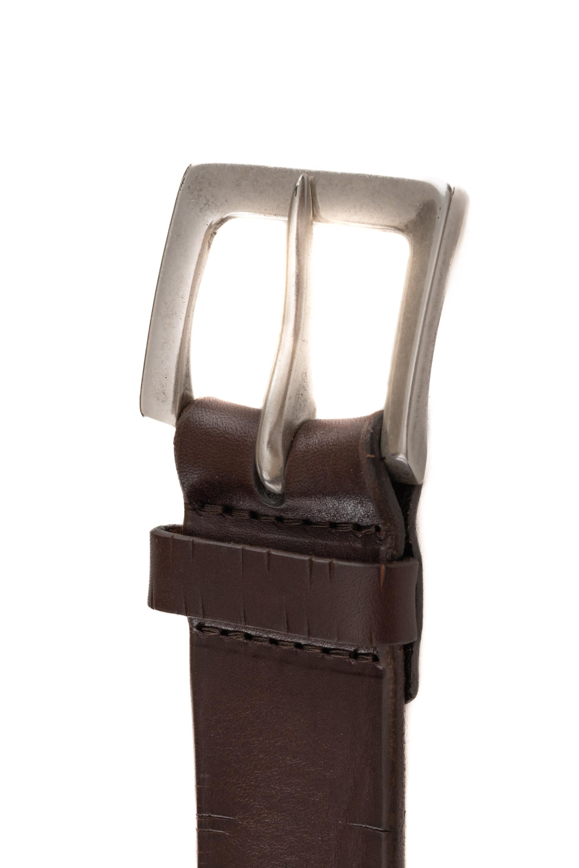 Cintura in cuoio con micro laserature U08251_BUS/2 T.MORO Orciani 