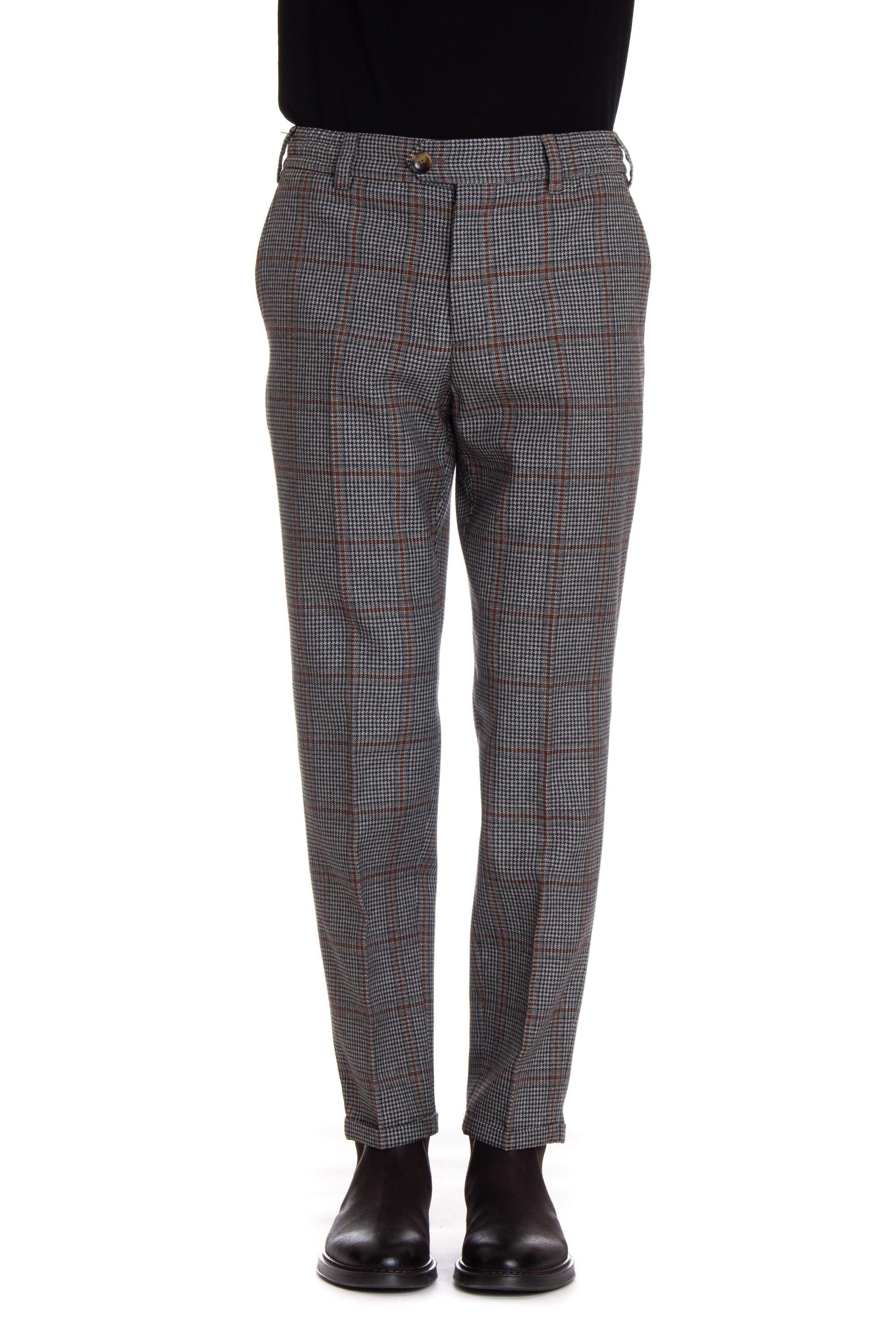 Pantalone check in lana Rebel fit RFRBB30REW MR54 0150 PT Torino 