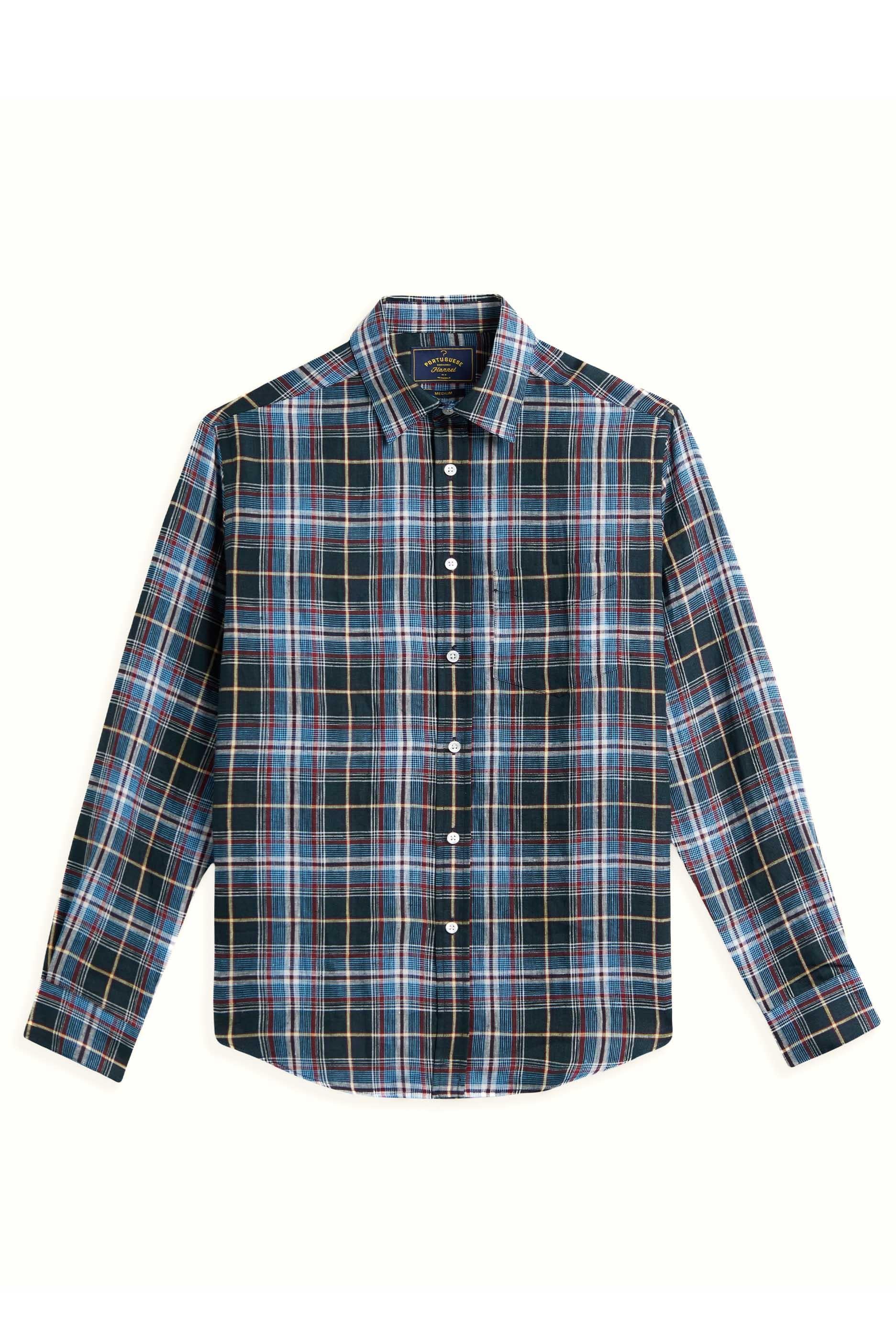 Portuguese Flannel Camicia madras in puro lino 055 MLTC 