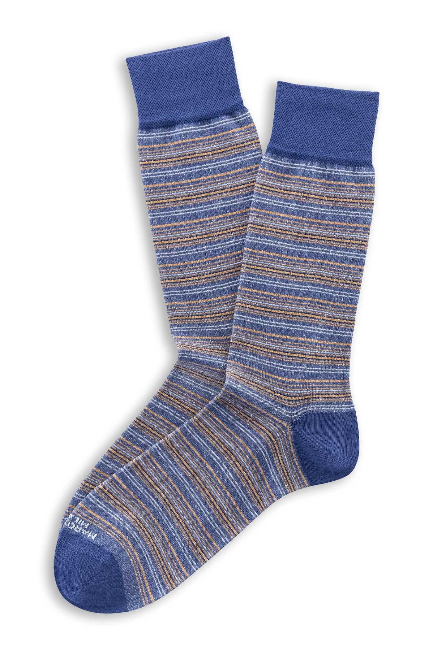 Marcoliani Calza al ginocchio a righe in lino-cotone MAR4888L/2 323 