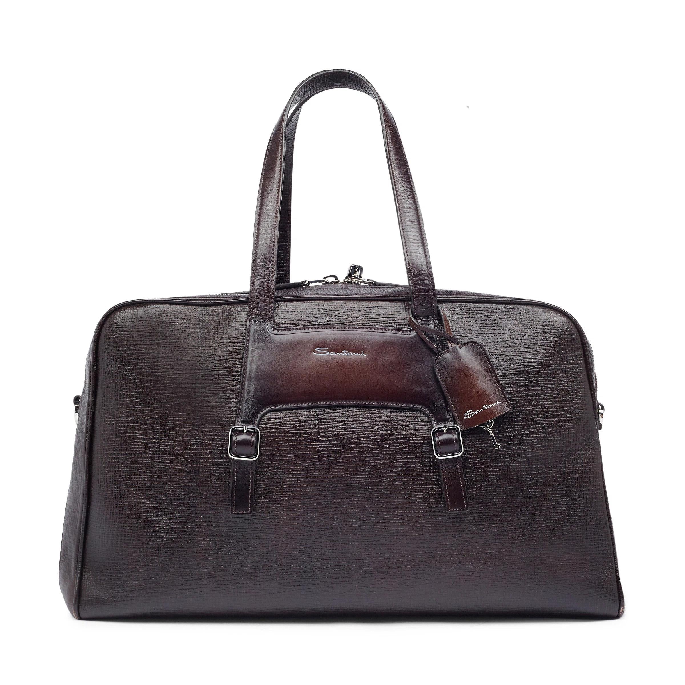 Borsa da viaggio in pelle stampata UIBBA2419EN-AOP2 T50 Santoni 