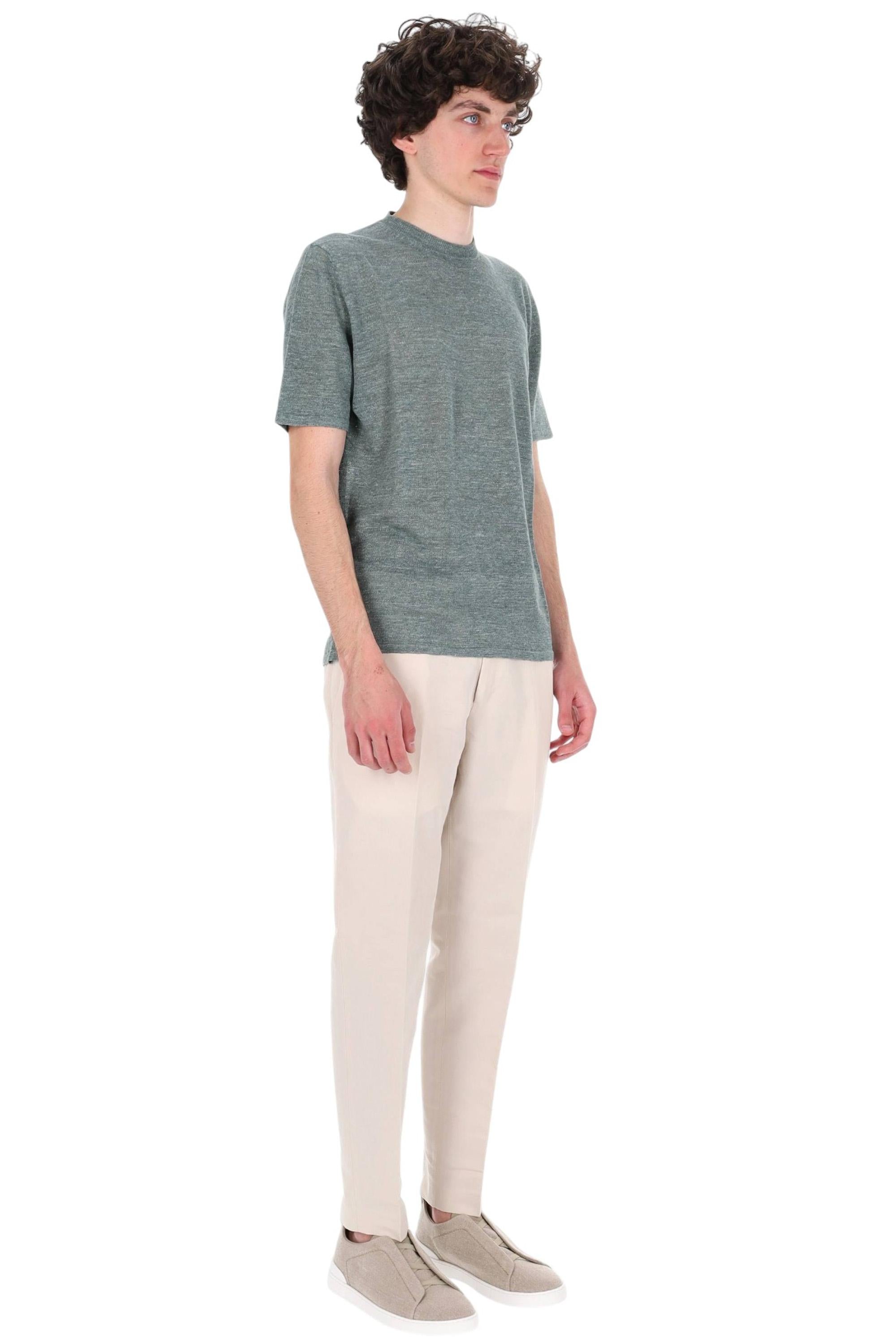 Roberto Collina T-shirt melange in lino-cotone MYA19021 28 