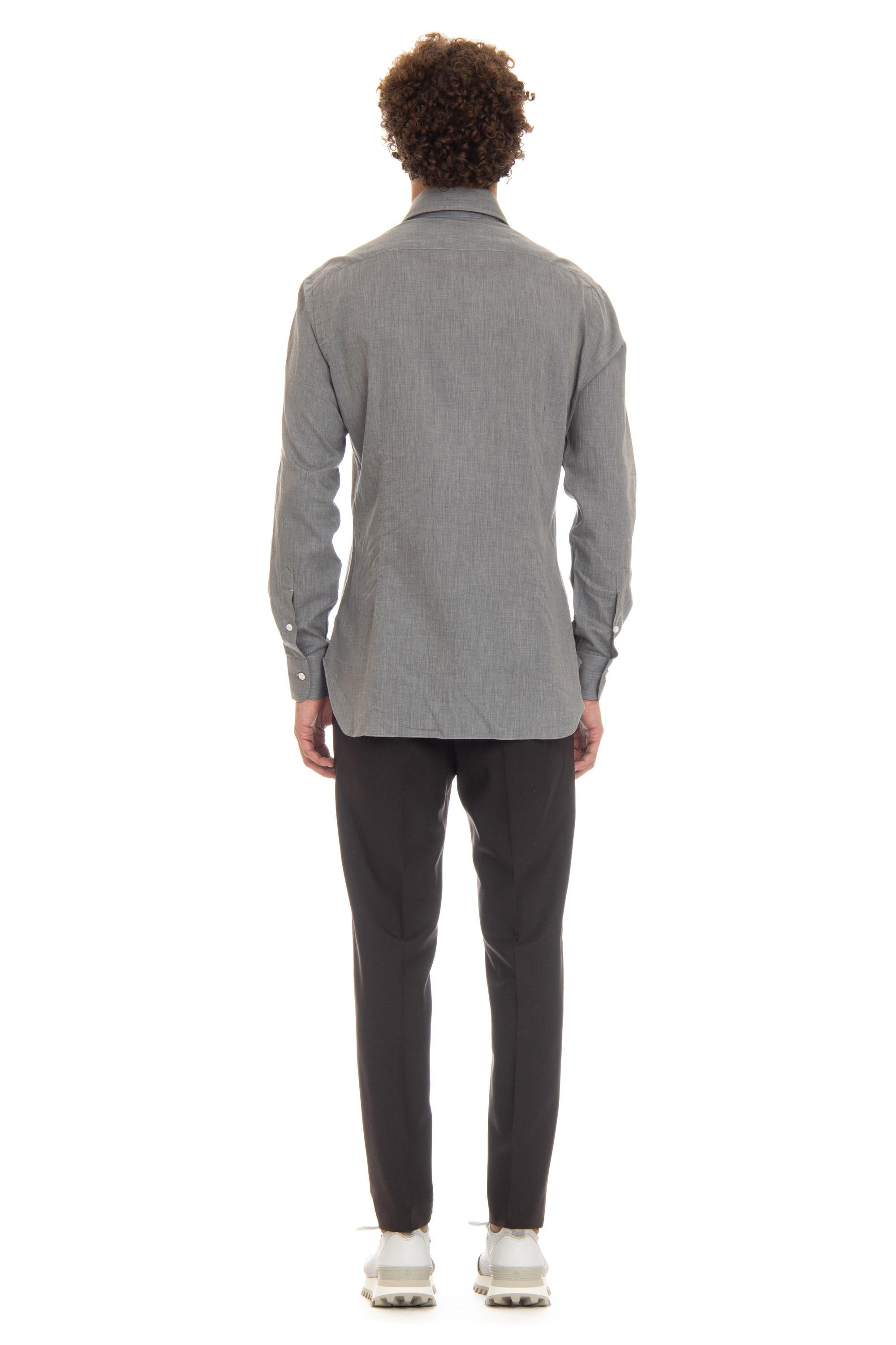 Camicia micro resca in leggera flanella di cotone Etichetta Culto K1U13P0144030.U 0005 Barba 