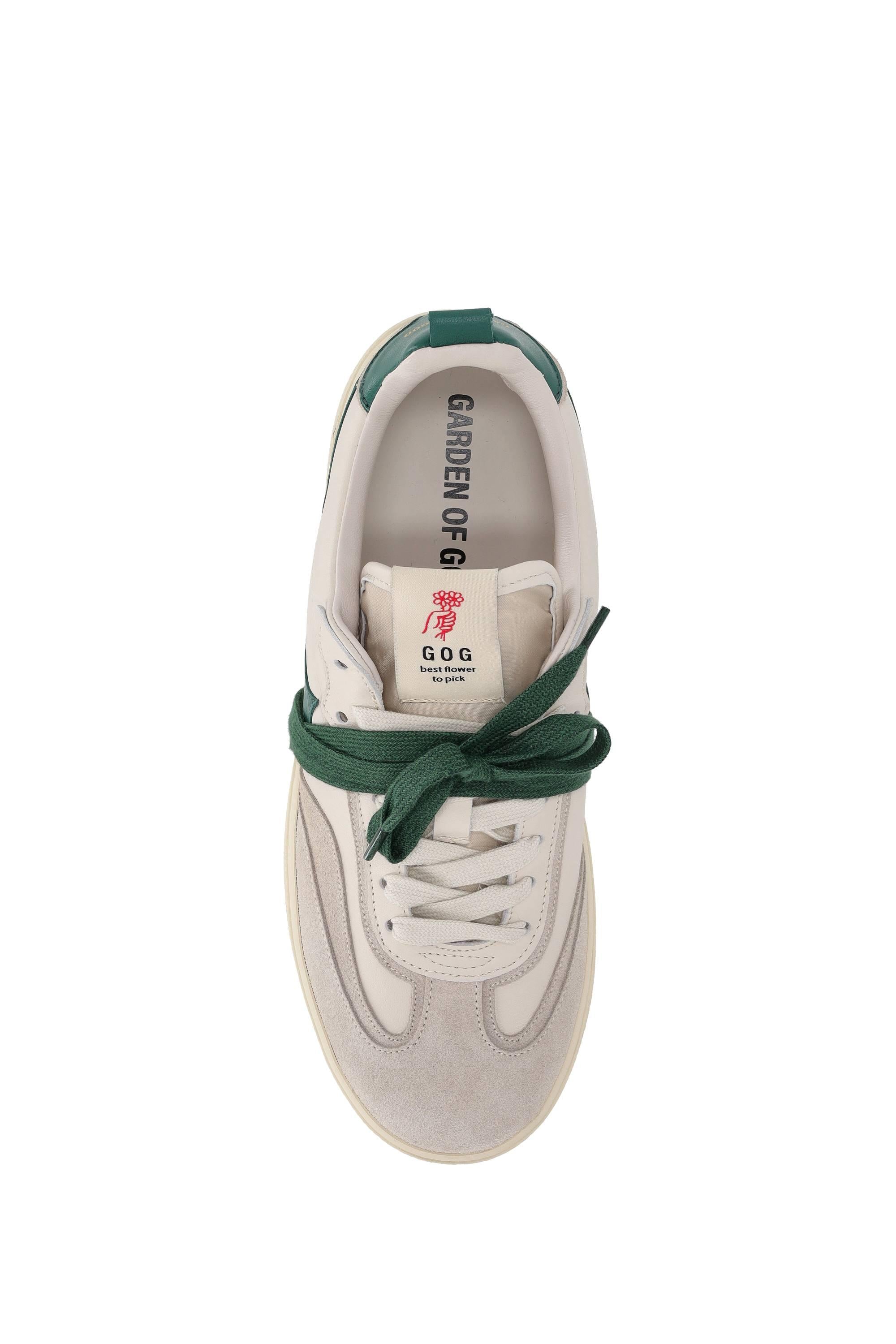 Sneaker Earth in pelle e camoscio EARTH LEA OFFWHITE/GREEN Garden of God 