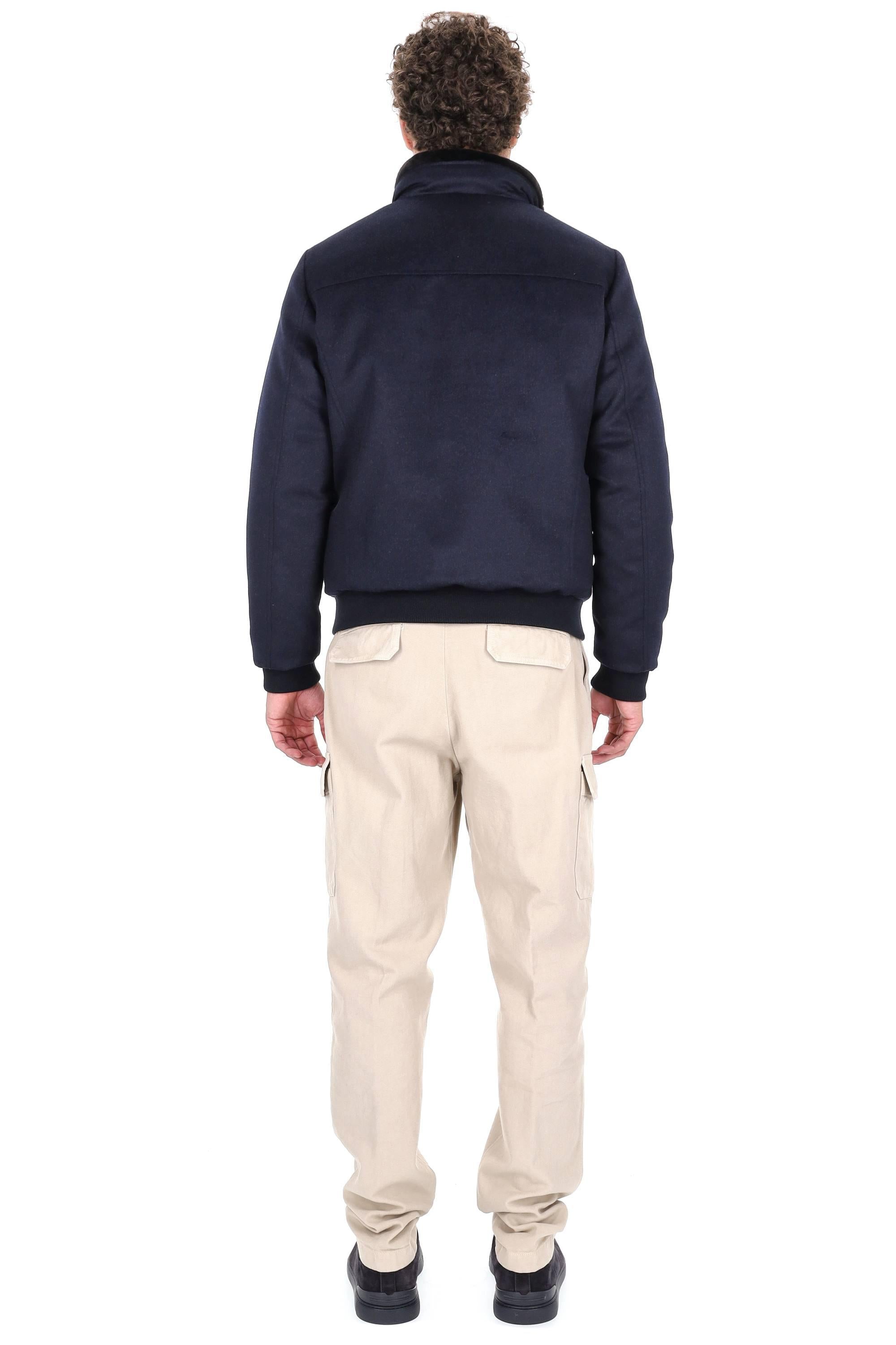 Moorer Giubbotto bomber in lana-cashmere con collo in pelliccia BELLATI-LS9 V1980 