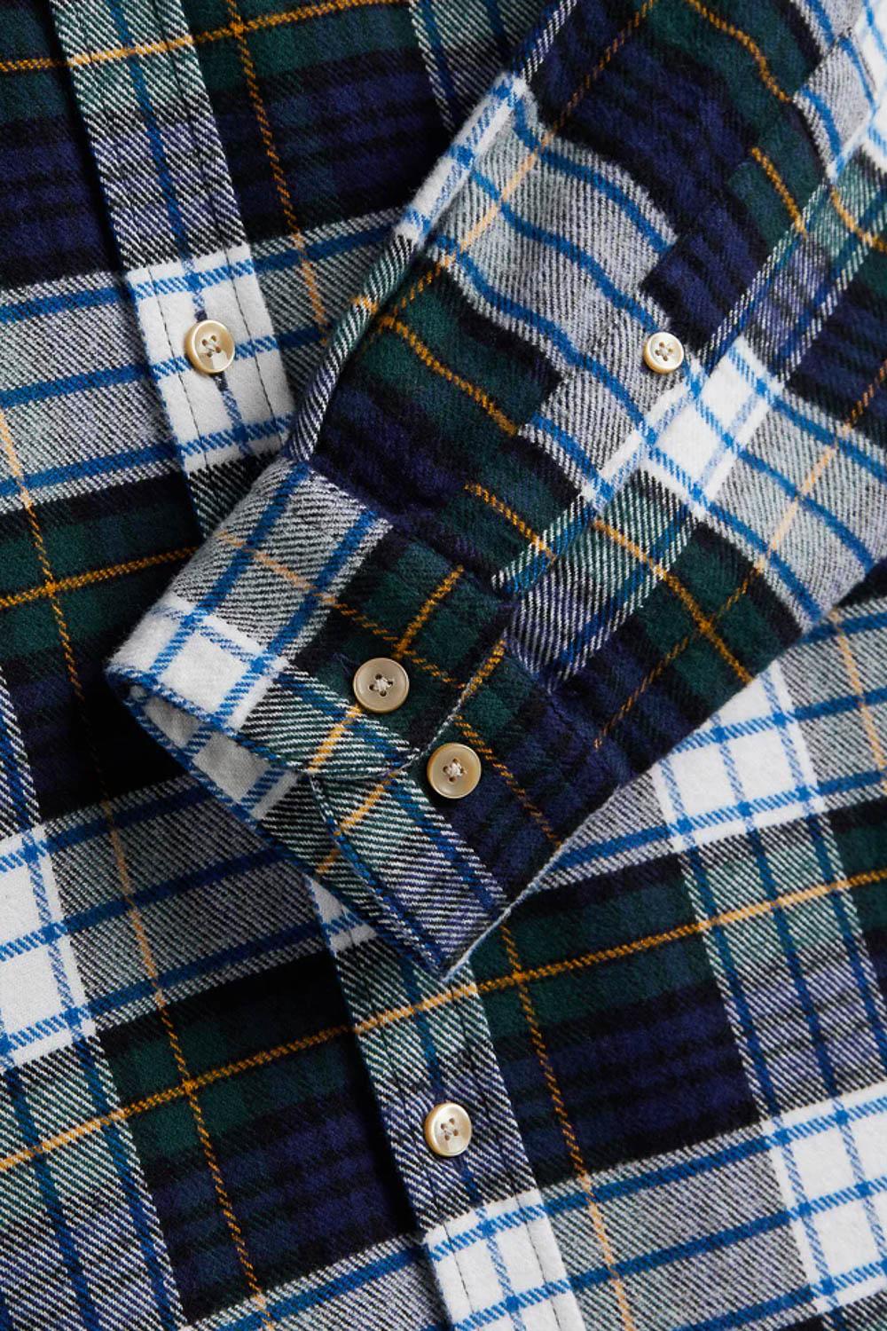 Portuguese Flannel Camicia in flanella di cotone modello Marao 055 MLTCLR 