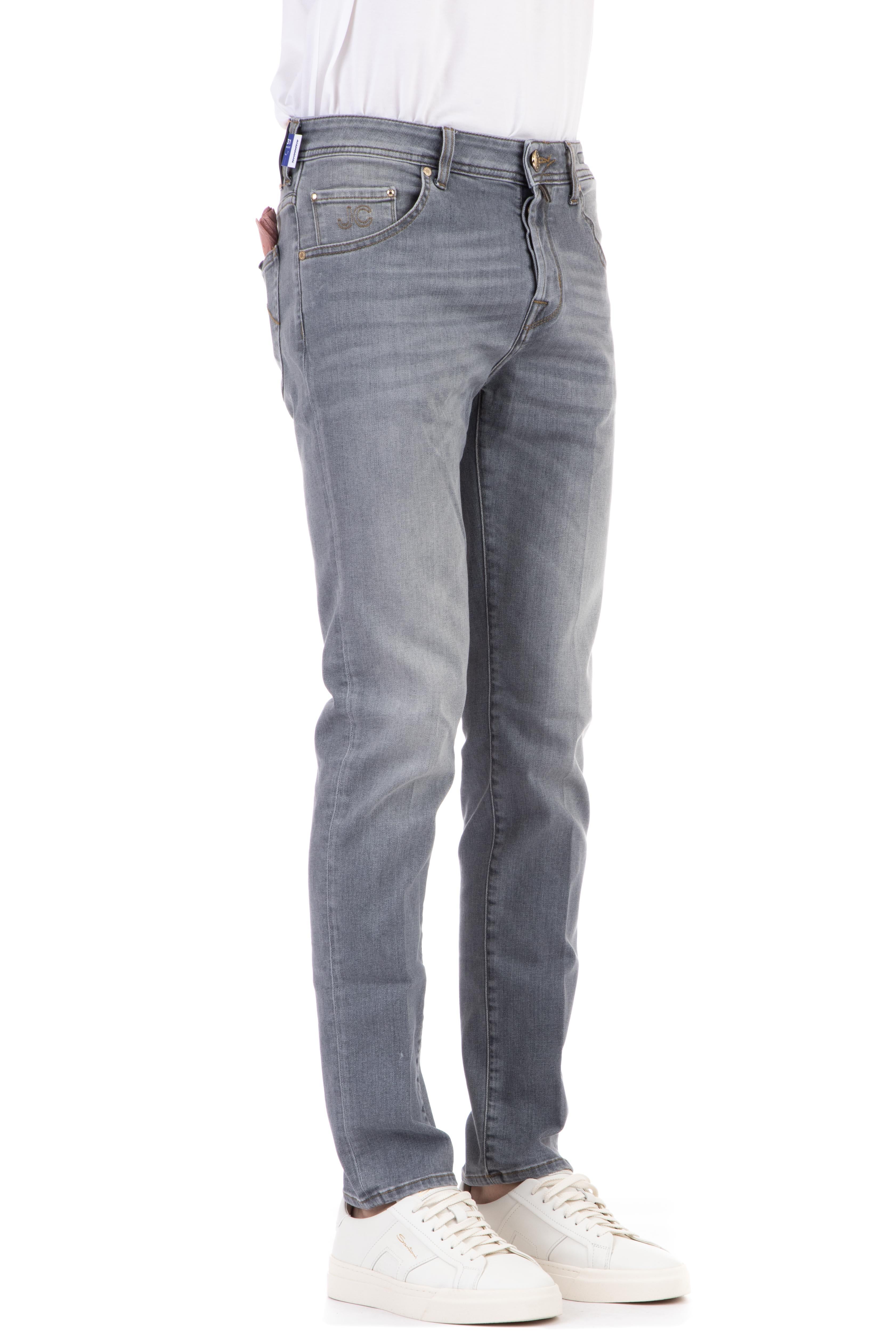 Jeans grigio etichetta pelle scott fit M15-30S-3618-SCOTT 500D Jacob Cohen 