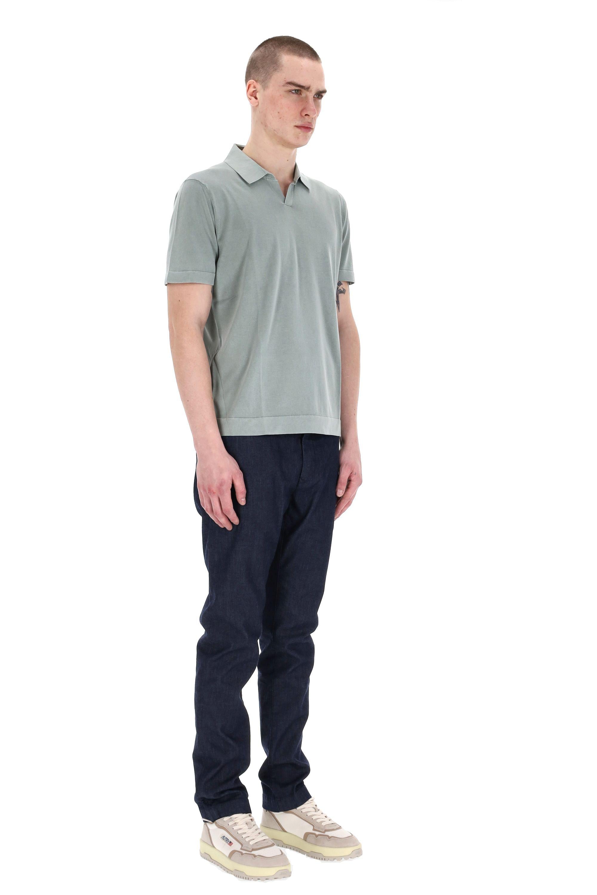 Polo in cotone frosted superlight open collar D0GF146N-2 422 Drumohr 