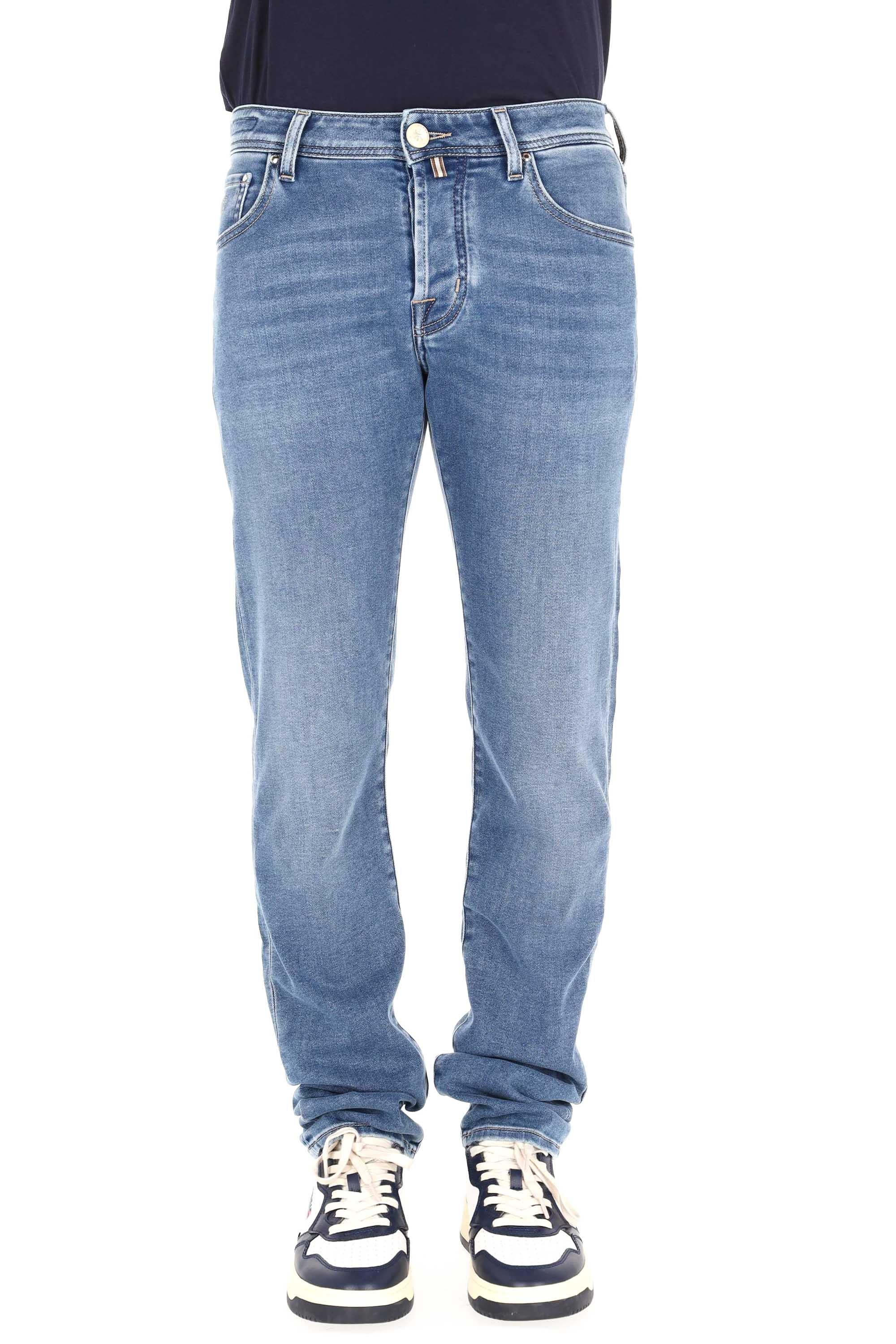 Jacob Cohen Jeans comfort etichetta beige in cavallino Nick Slim fit QE007-030-P0019 200D 