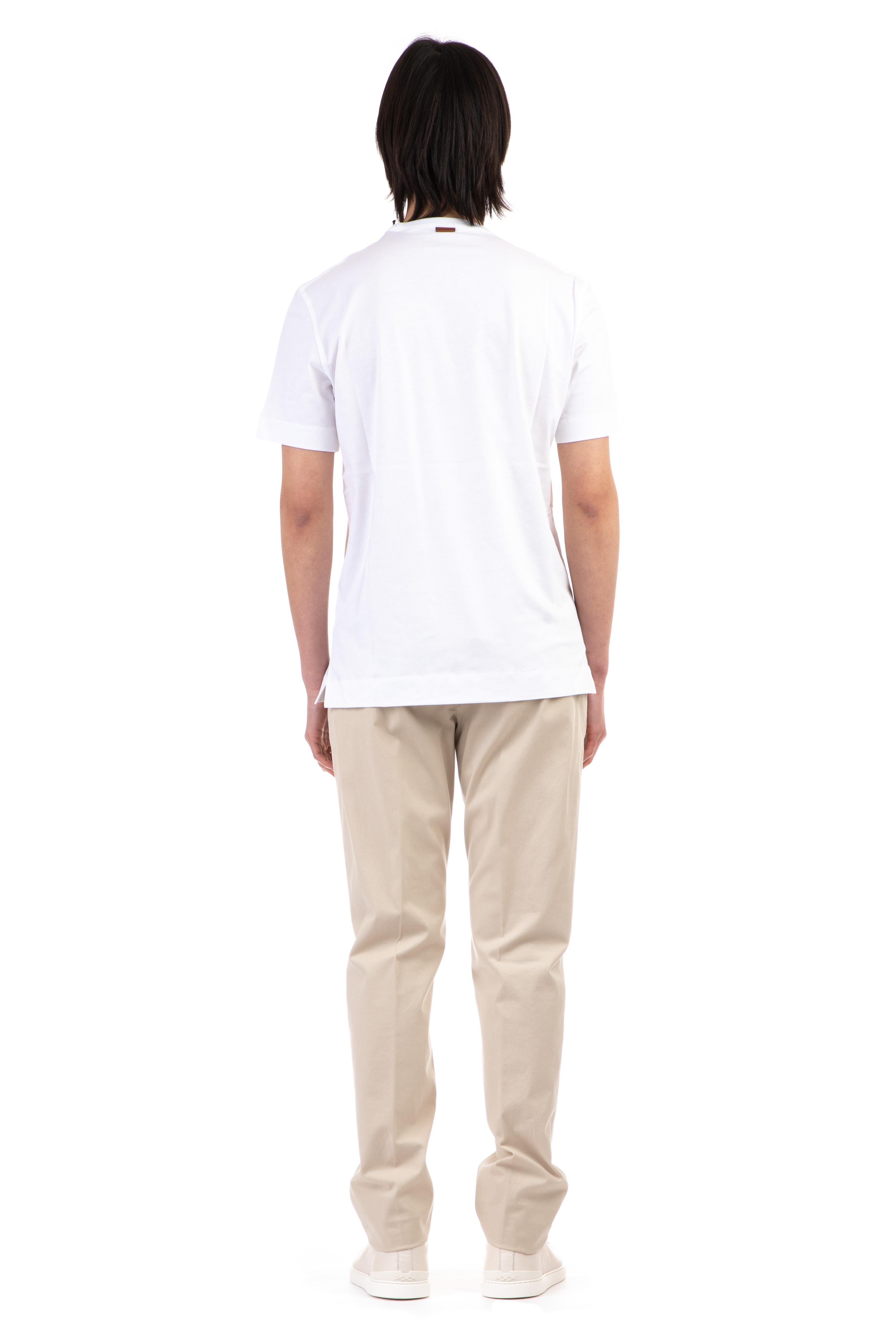 Zegna T-shirt in cotone mercerizzato con logo E7360A5 B760/2 N00 