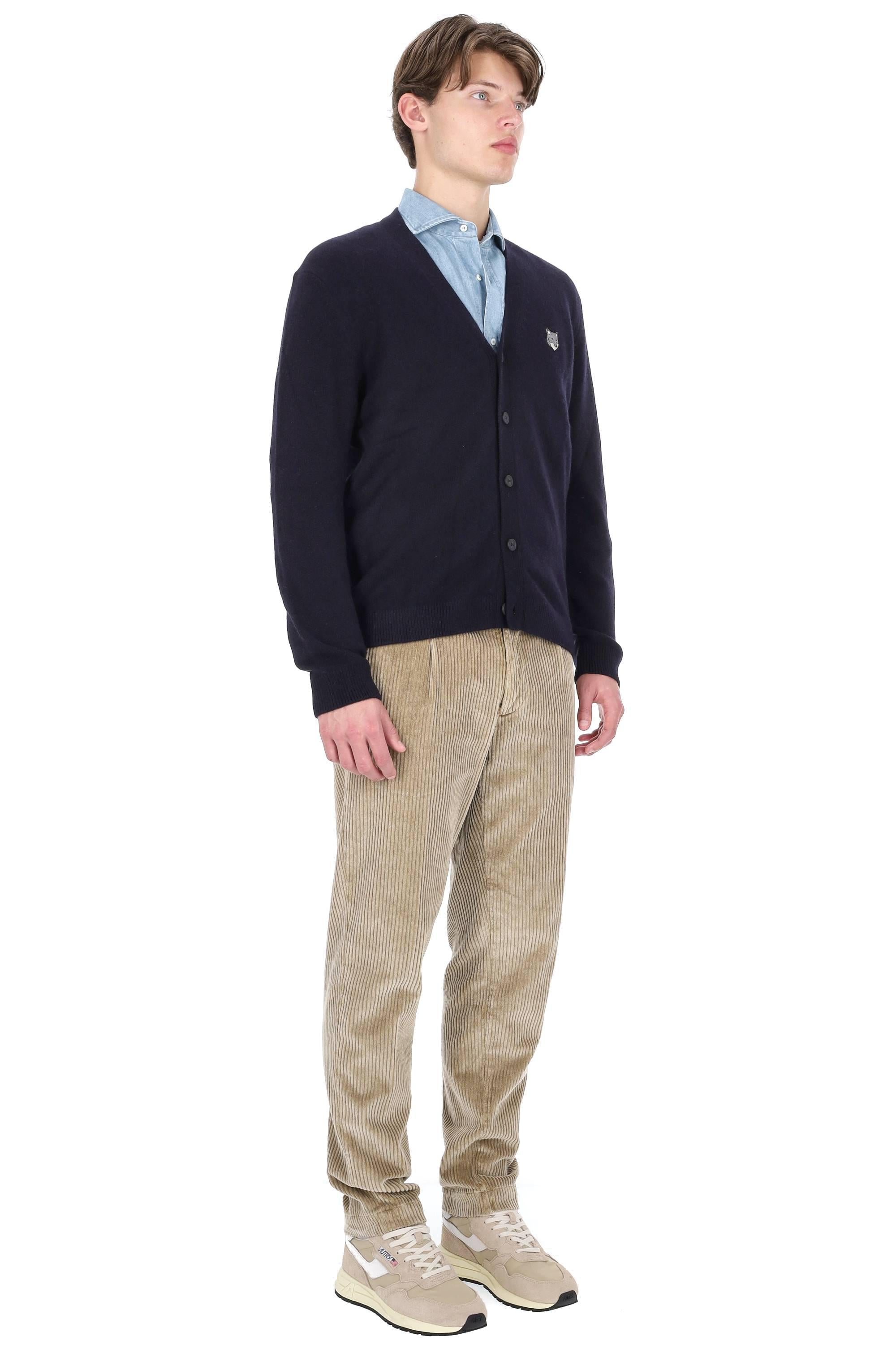 Maison Kitsuné Cardigan fox in lana comfort fit PM00502KT1006 0413 