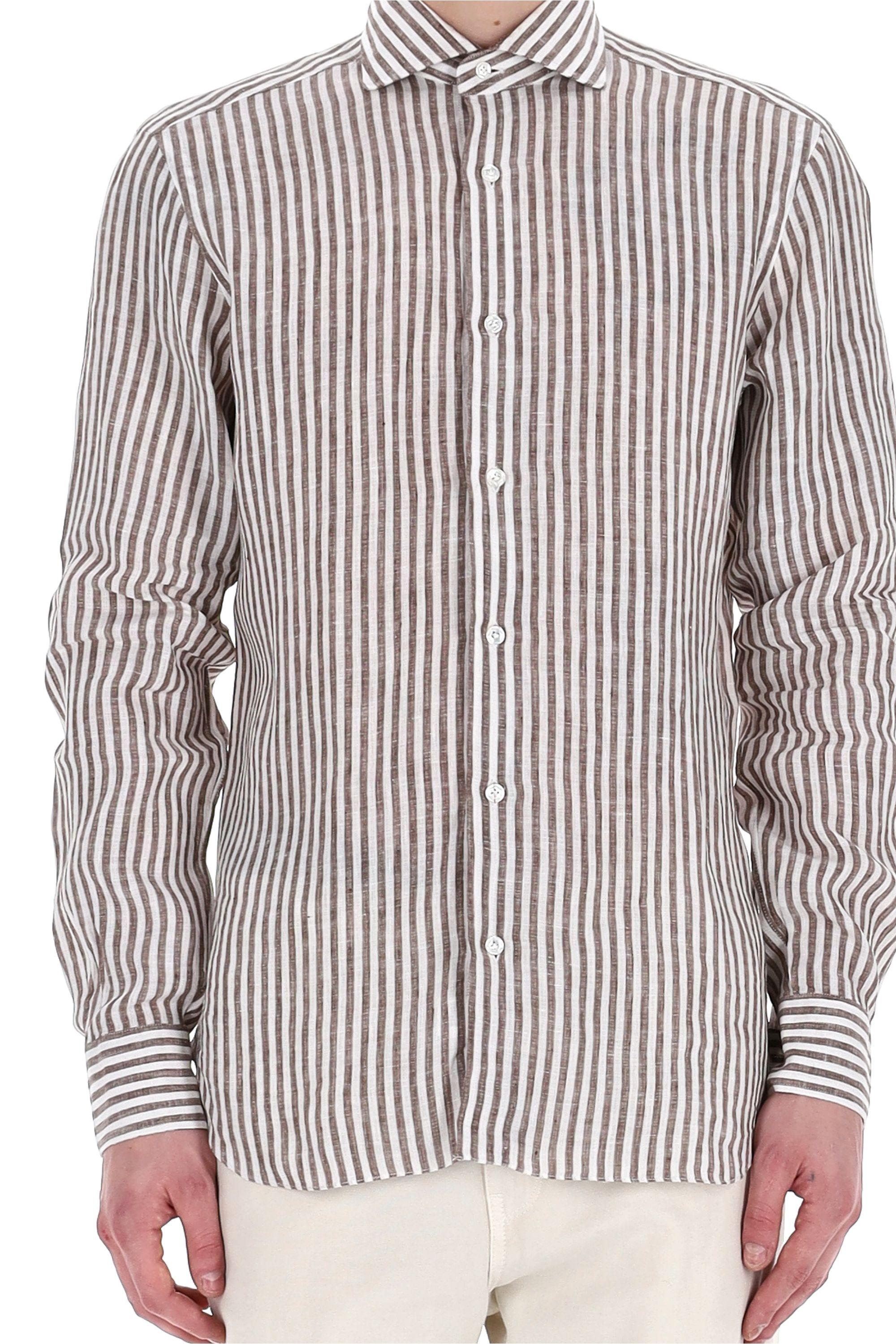 Camicia sartoriale bacchettata in lino linea Dandylife LIU13P0147066.U 0006 Barba 