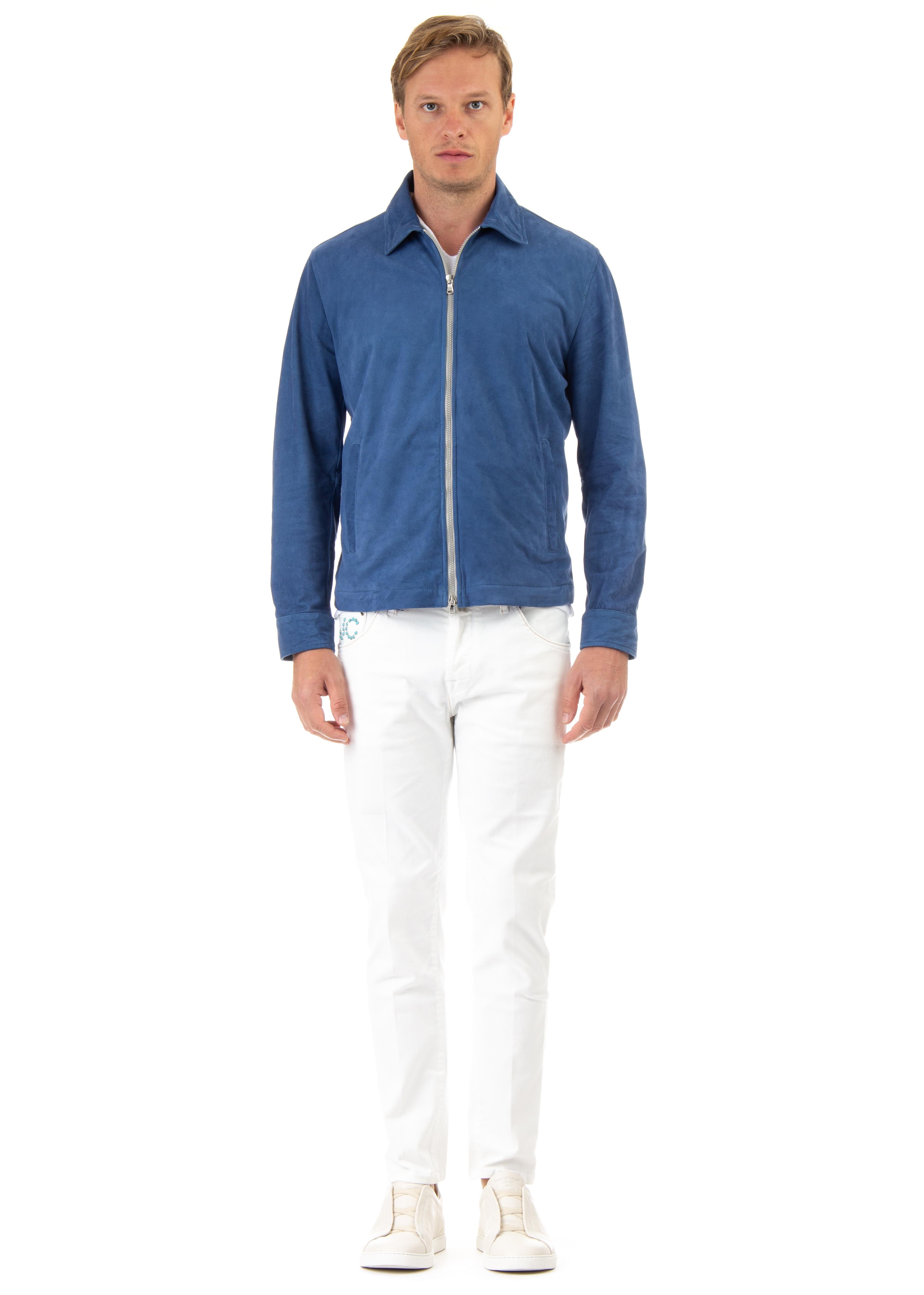 Giubbino in camoscio sfoderato con collo camicia ROCK 35031/2 6 Barba 